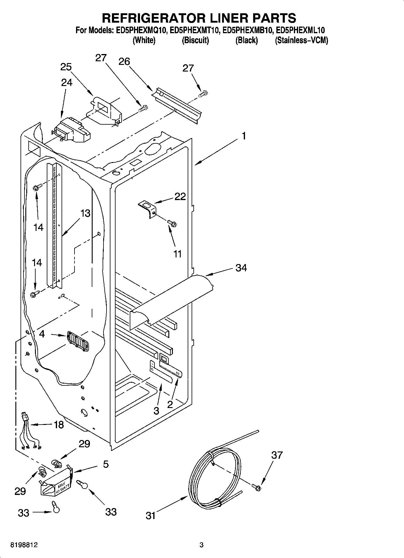 02 - REFRIGERATOR LINER PARTS