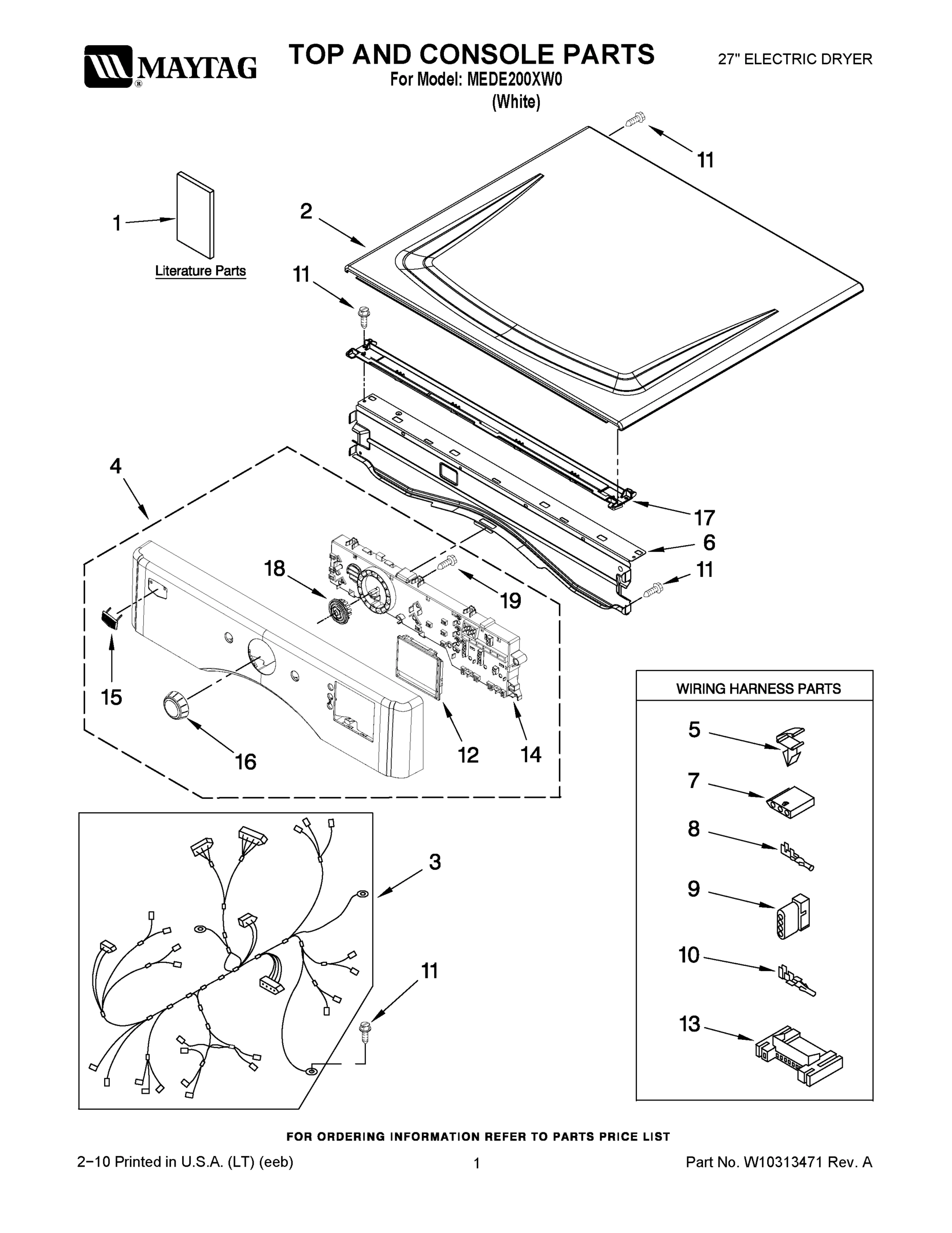 01 - TOP AND CONSOLE PARTS