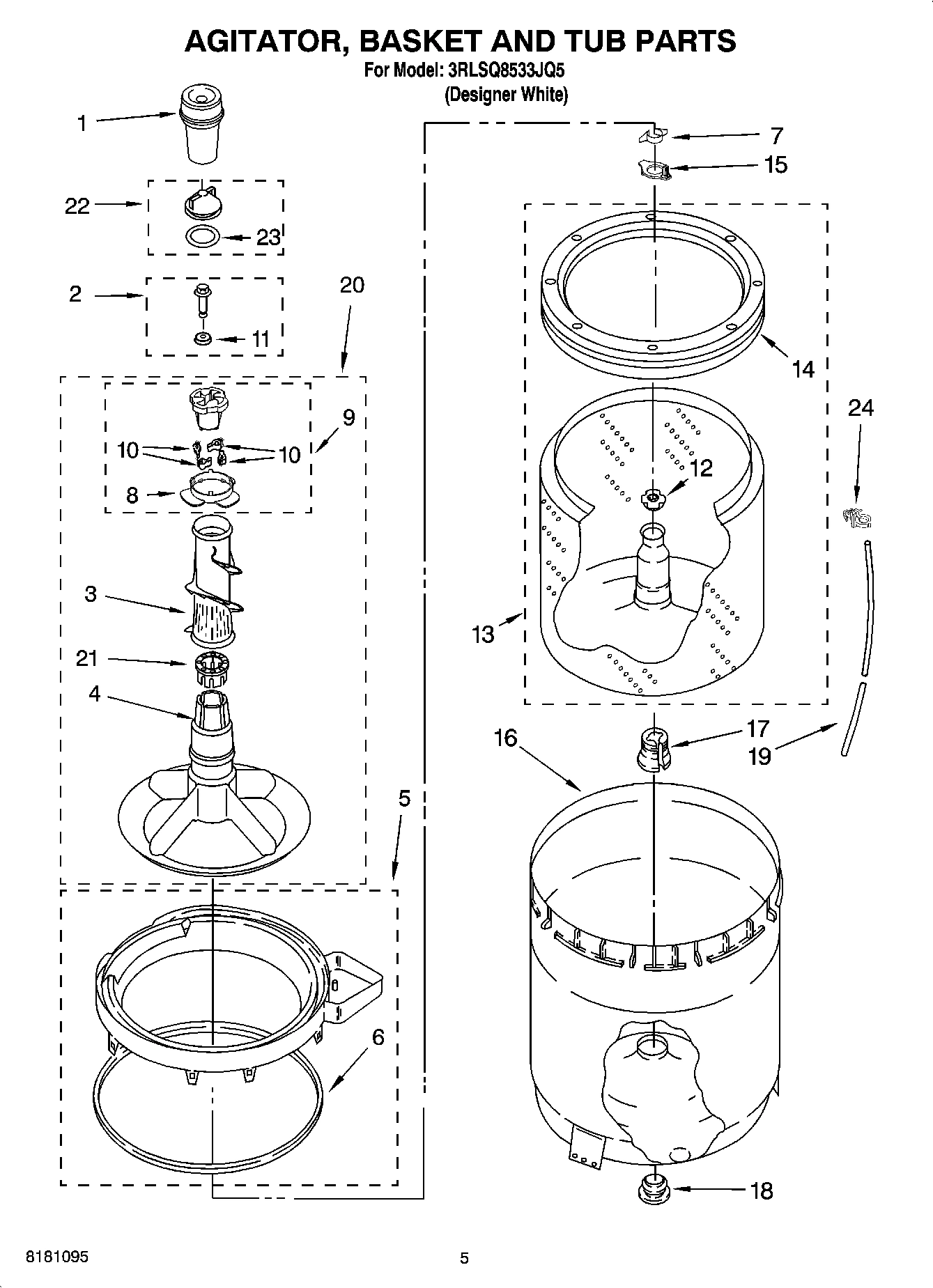03 - AGITATOR, BASKET AND TUB PARTS