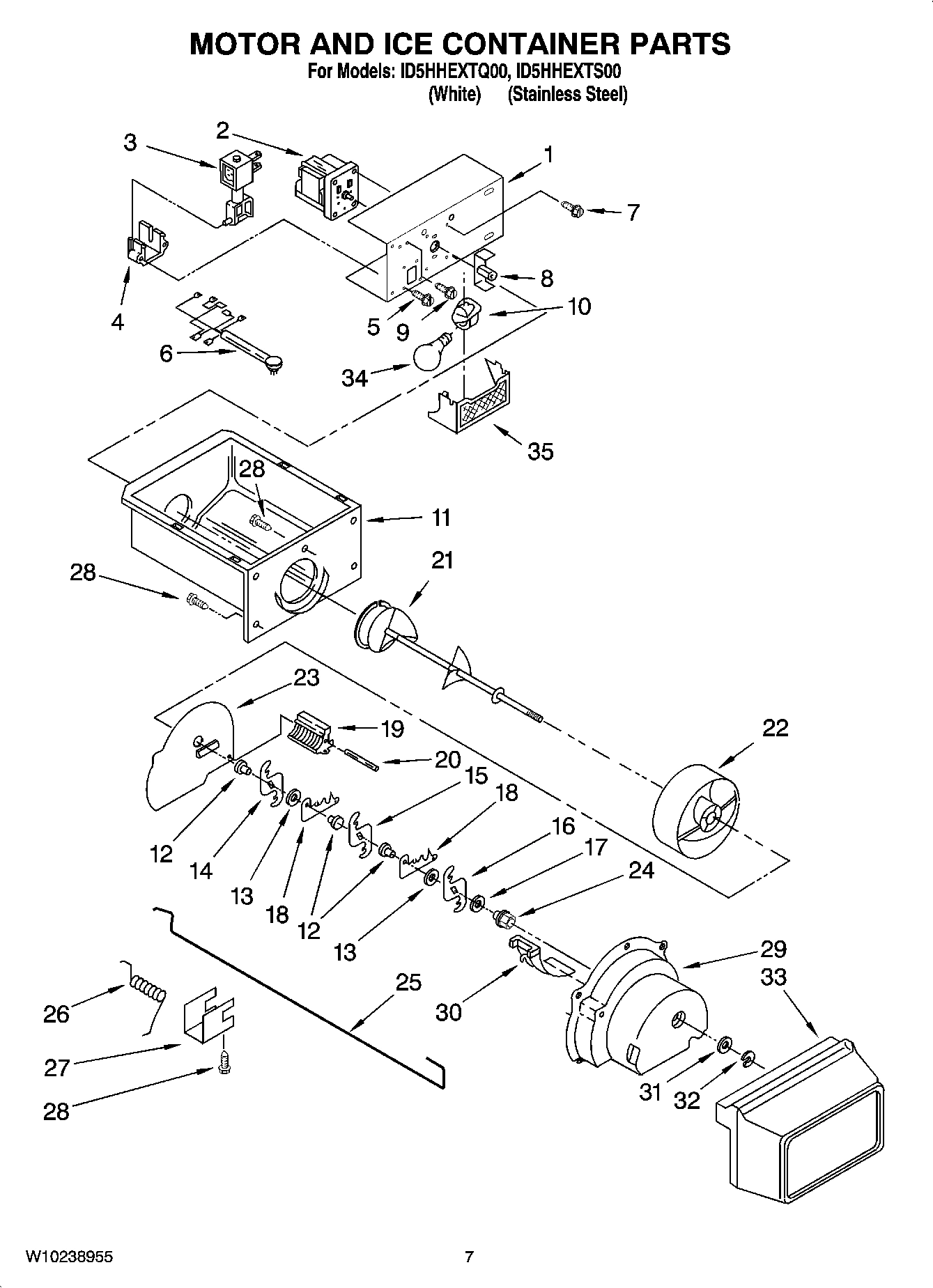 05 - MOTOR AND ICE CONTAINER PARTS
