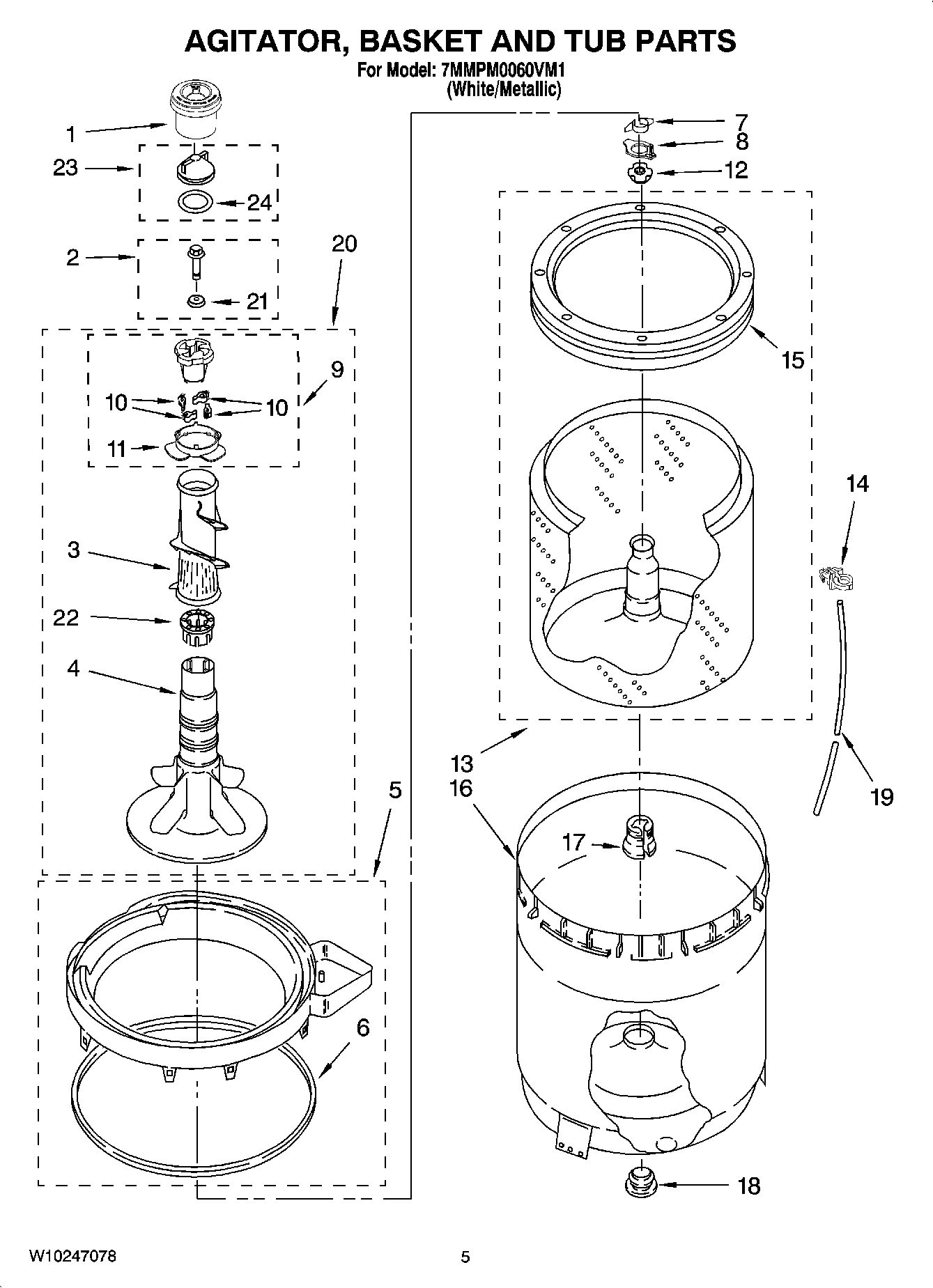 03 - AGITATOR, BASKET AND TUB PARTS