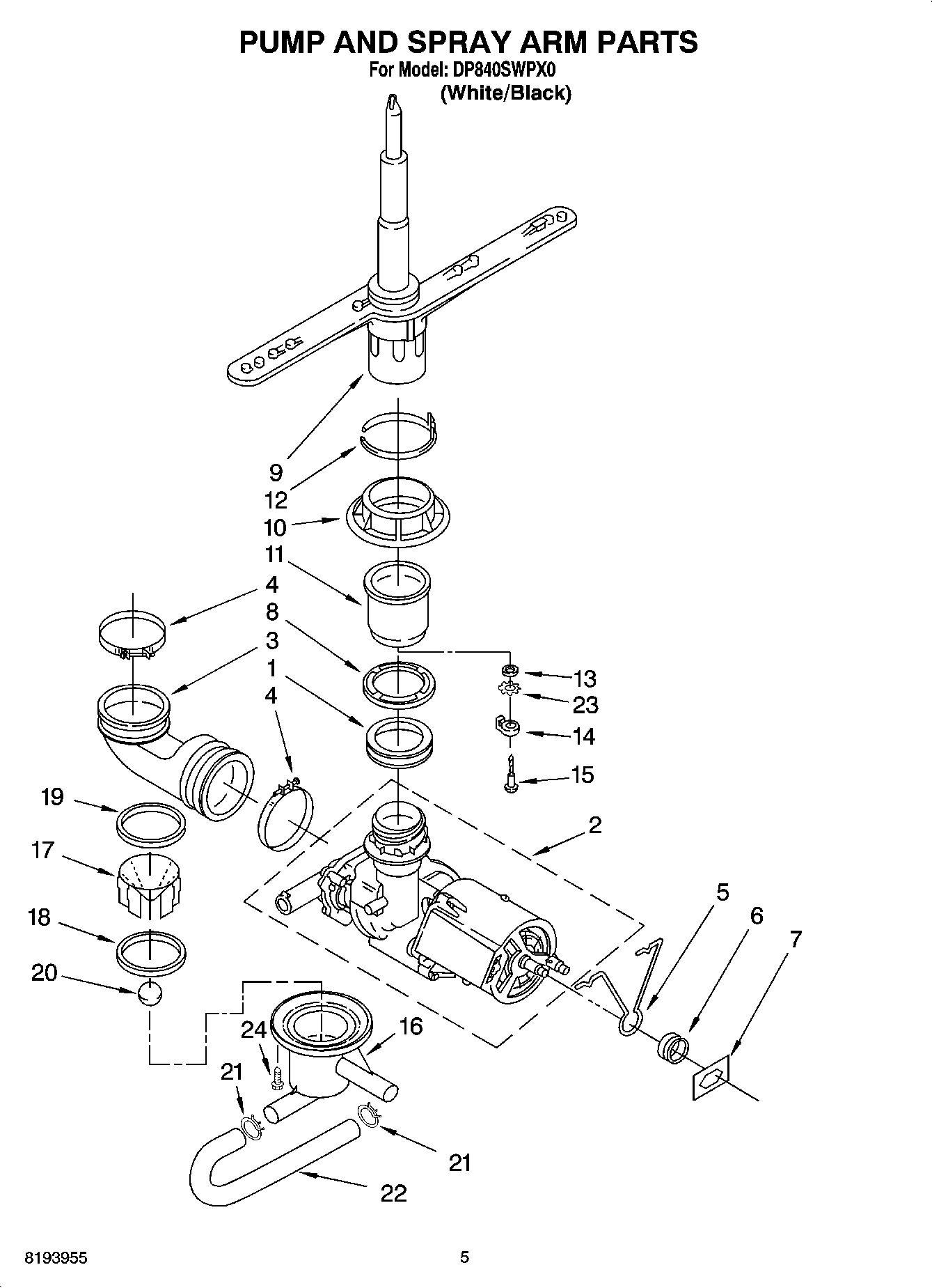 04 - PUMP AND SPRAY ARM PARTS