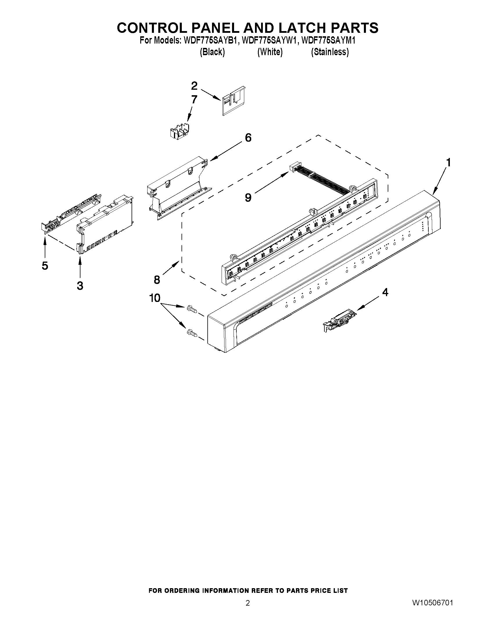 02 - CONTROL PANEL AND LATCH PARTS