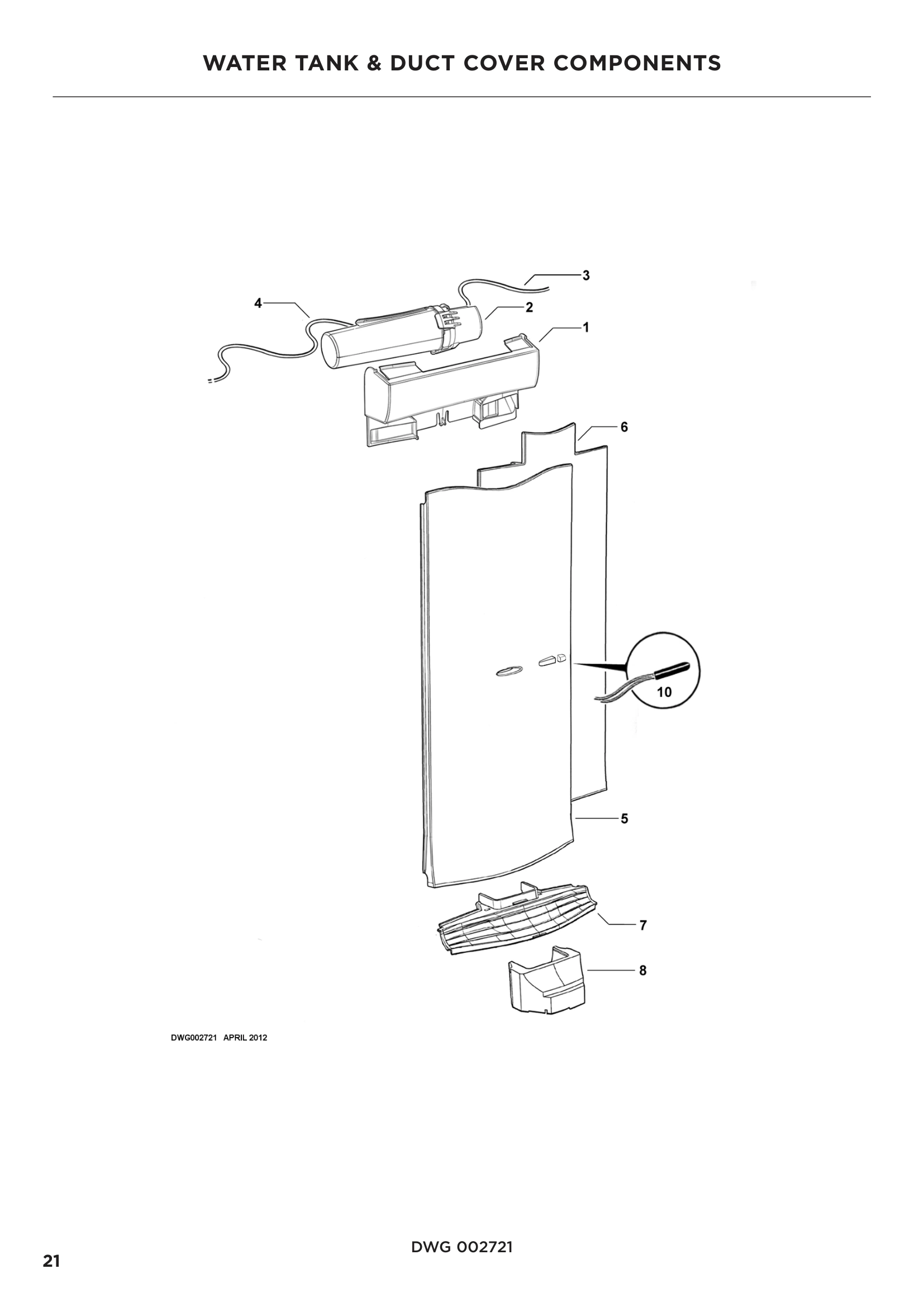 WATER TANK & DUCT COVER COMPONENTS