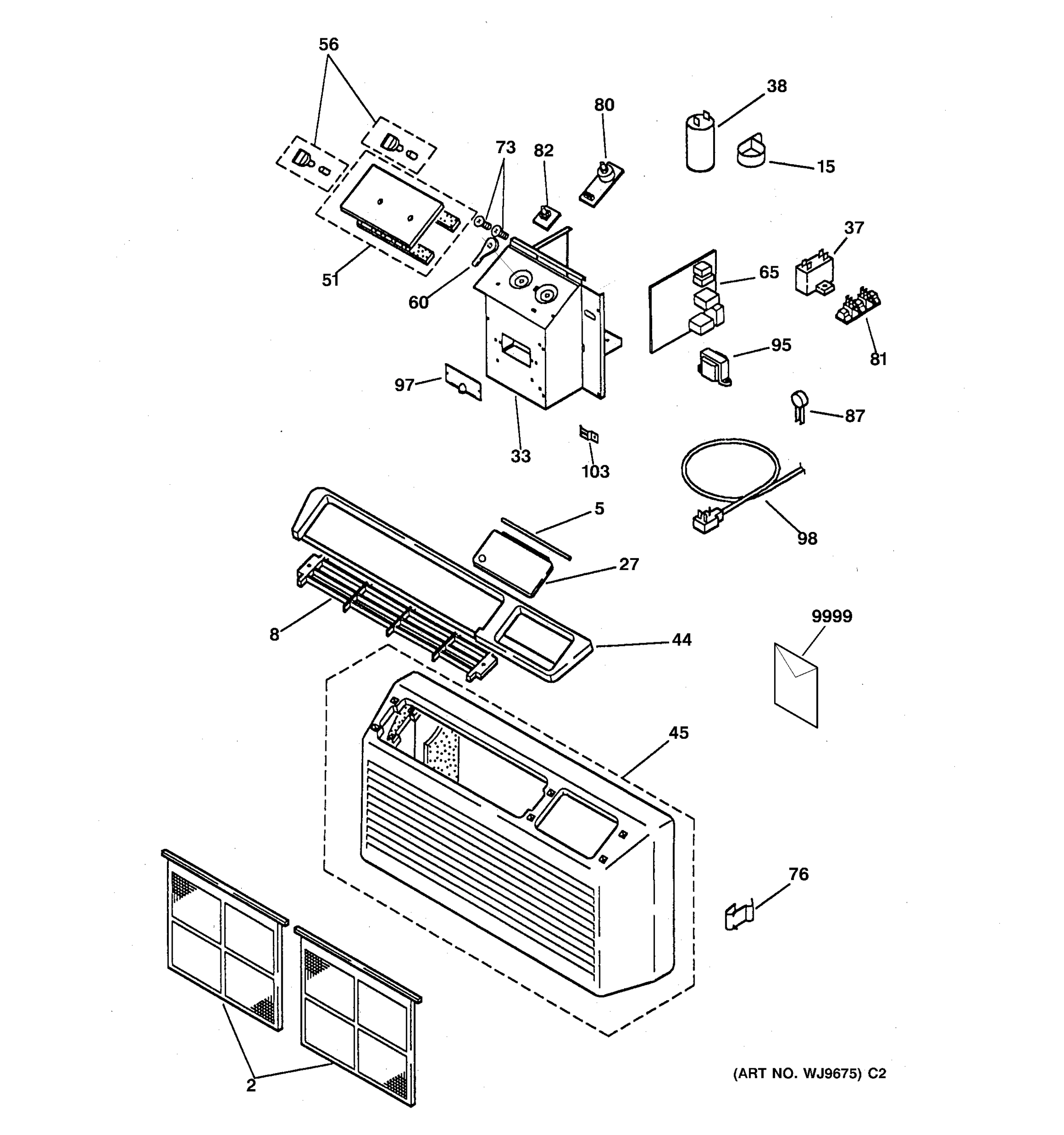 CONTROLS & GRILL ASSEMBLY