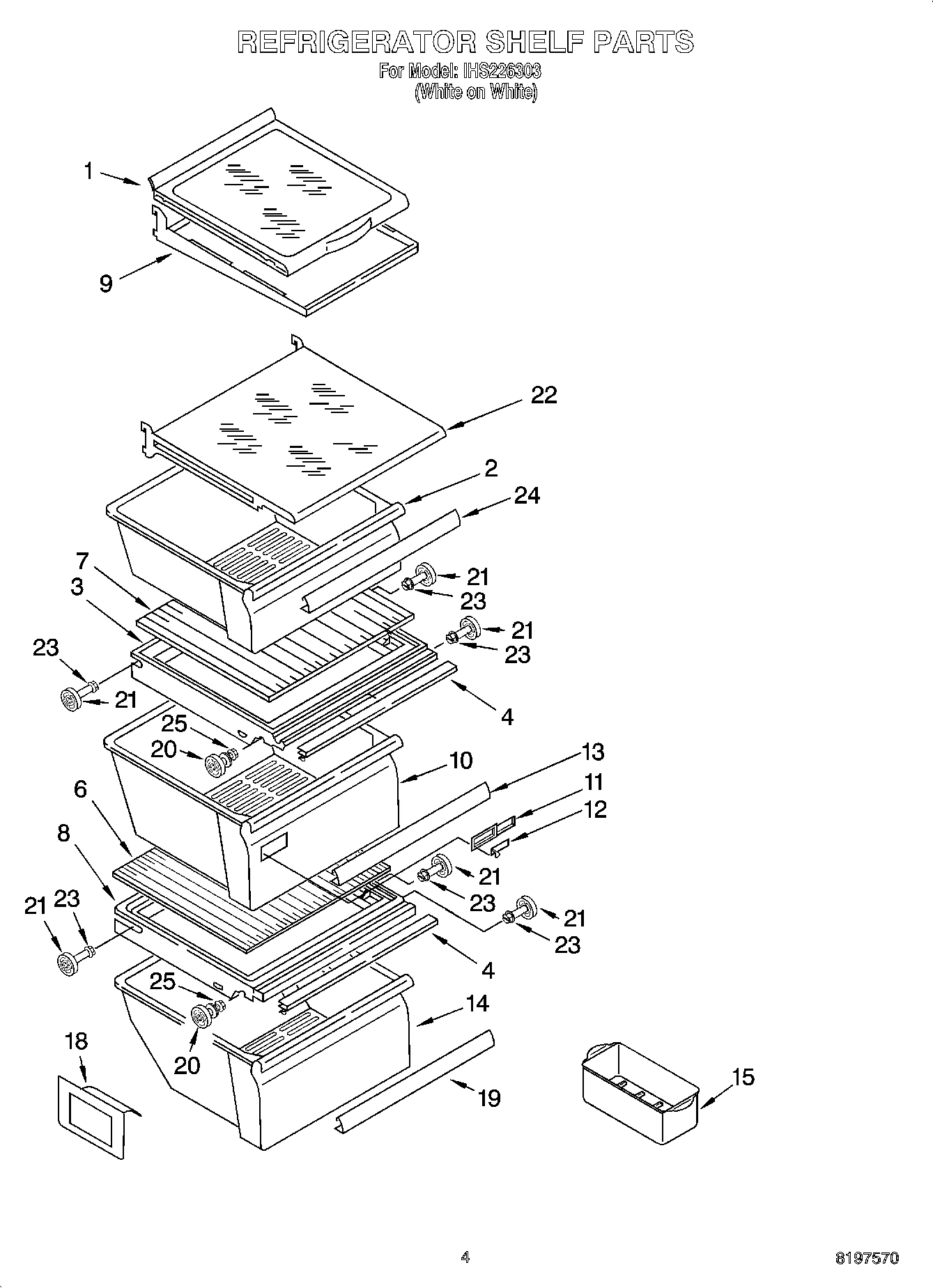 03 - REFRIGERATOR SHELF PARTS