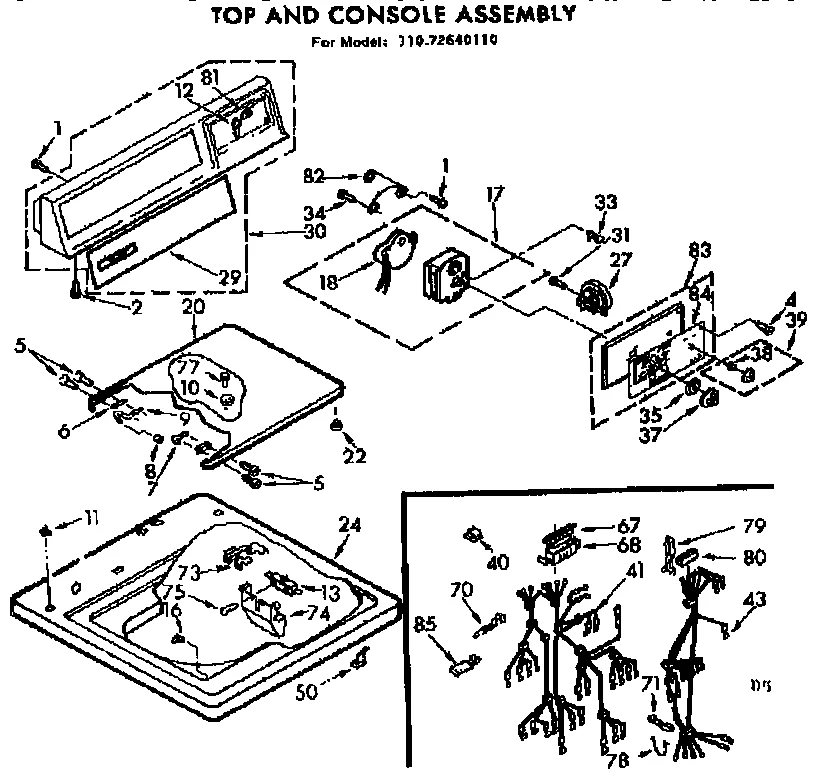 TOP AND CONSOLE ASSEMBLY