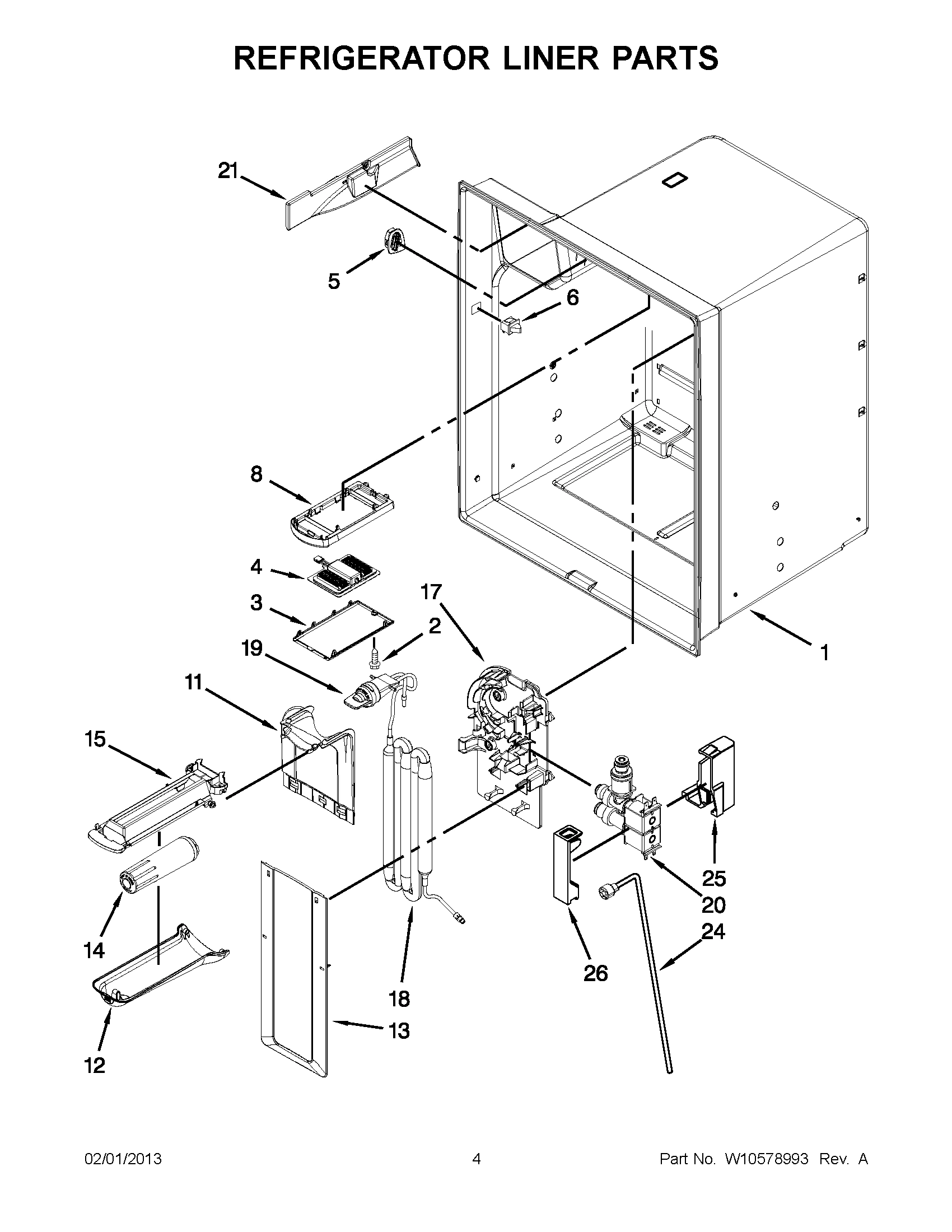 02 - REFRIGERATOR LINER PARTS