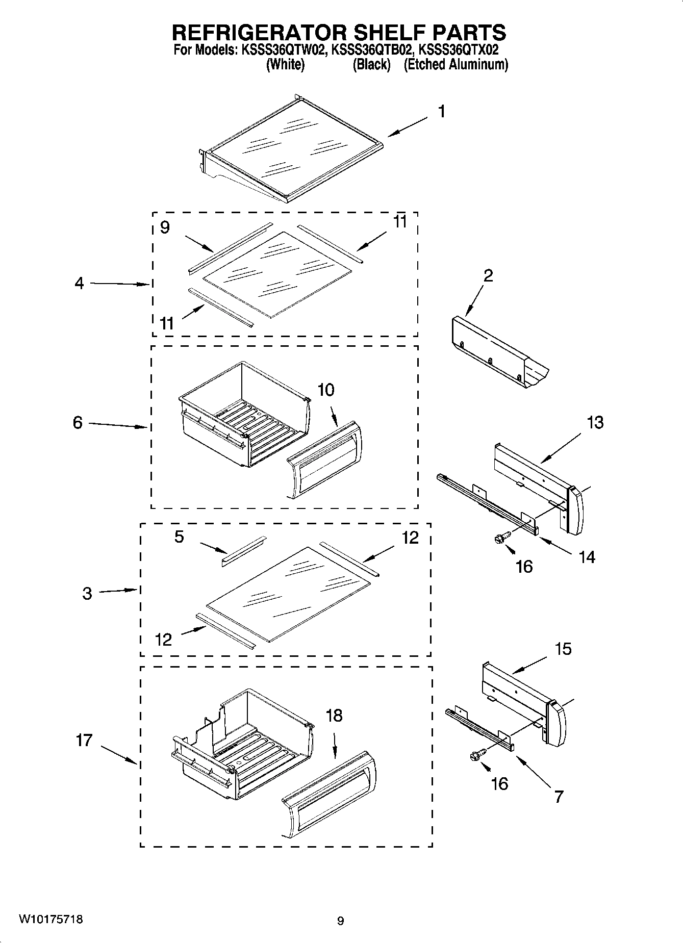 07 - REFRIGERATOR SHELF PARTS