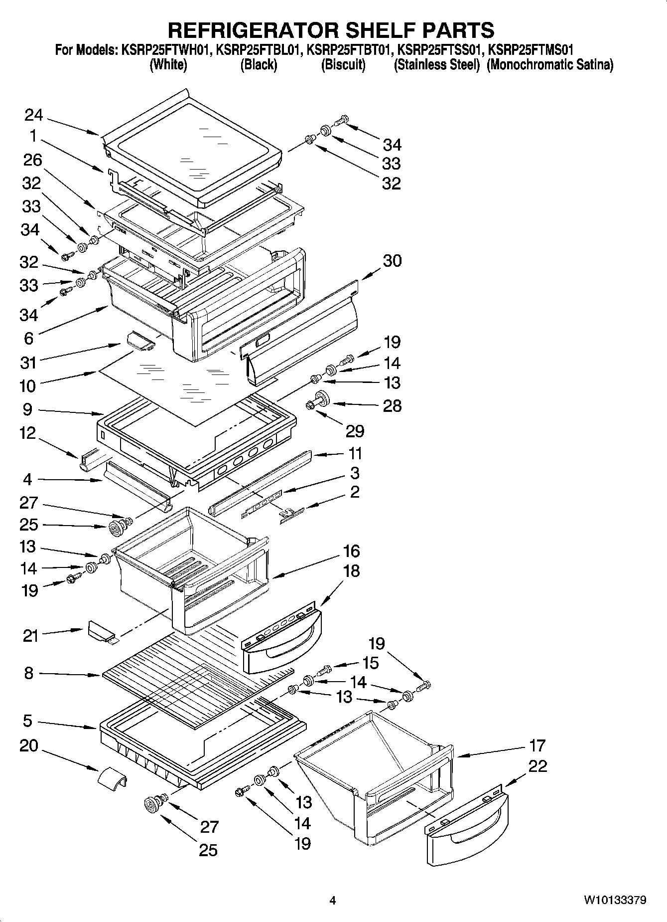 03 - REFRIGERATOR SHELF PARTS