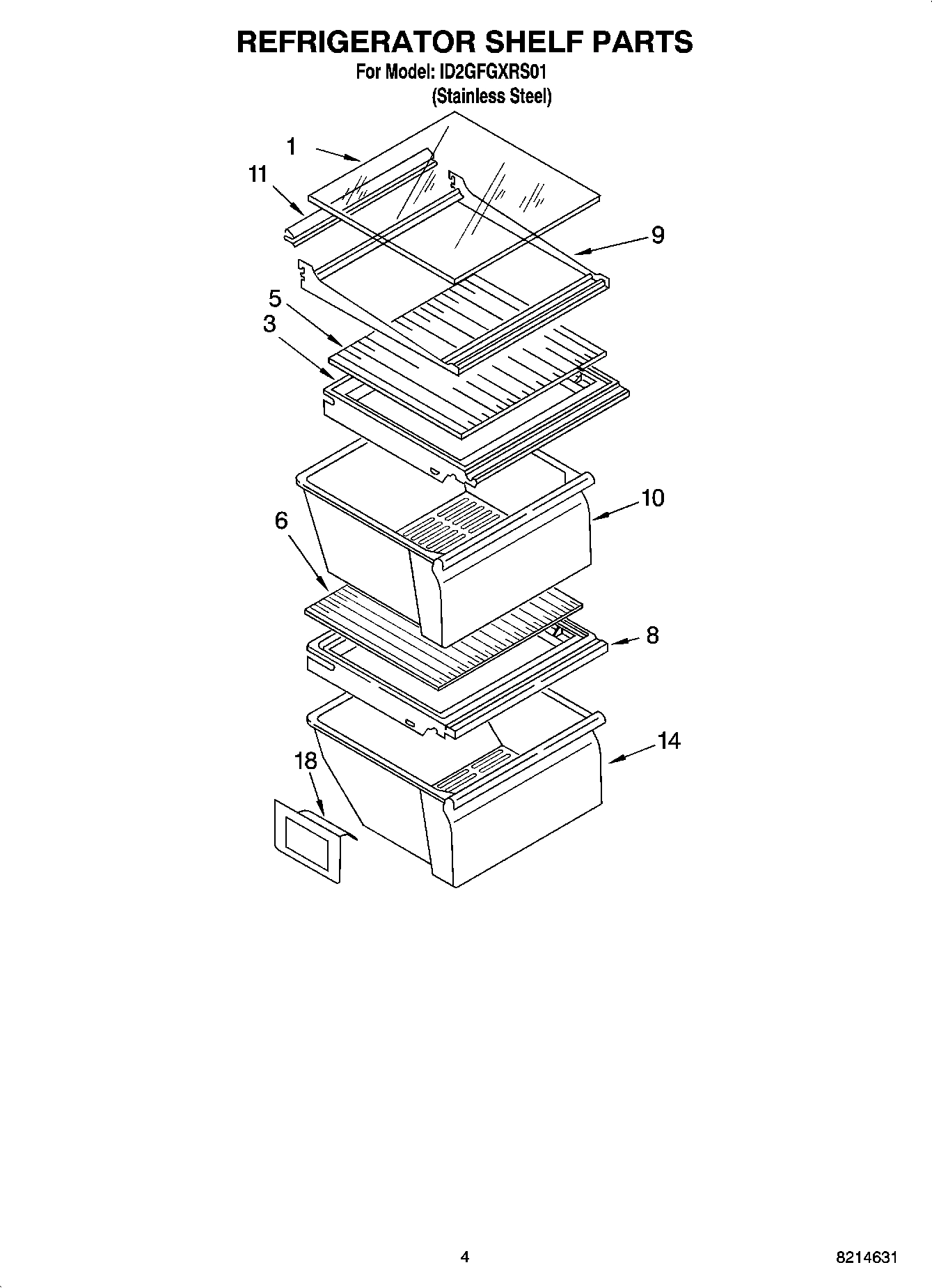 03 - REFRIGERATOR SHELF PARTS
