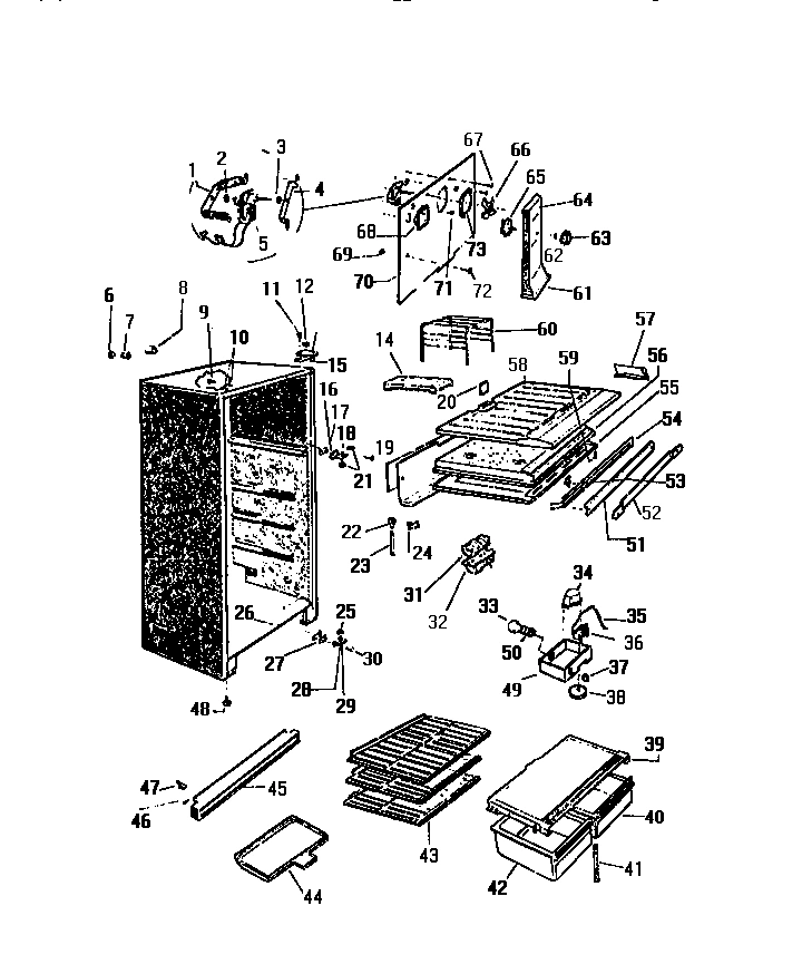 03 - CABINET, SHELVES, DIVIDER, FAN ASSE