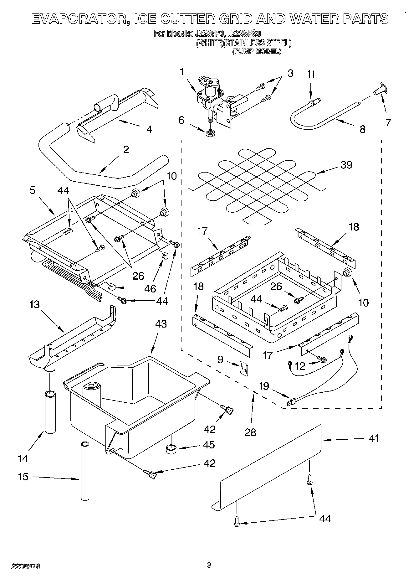 02 - EVAPORATOR, ICE CUTTER GRID AND WATER