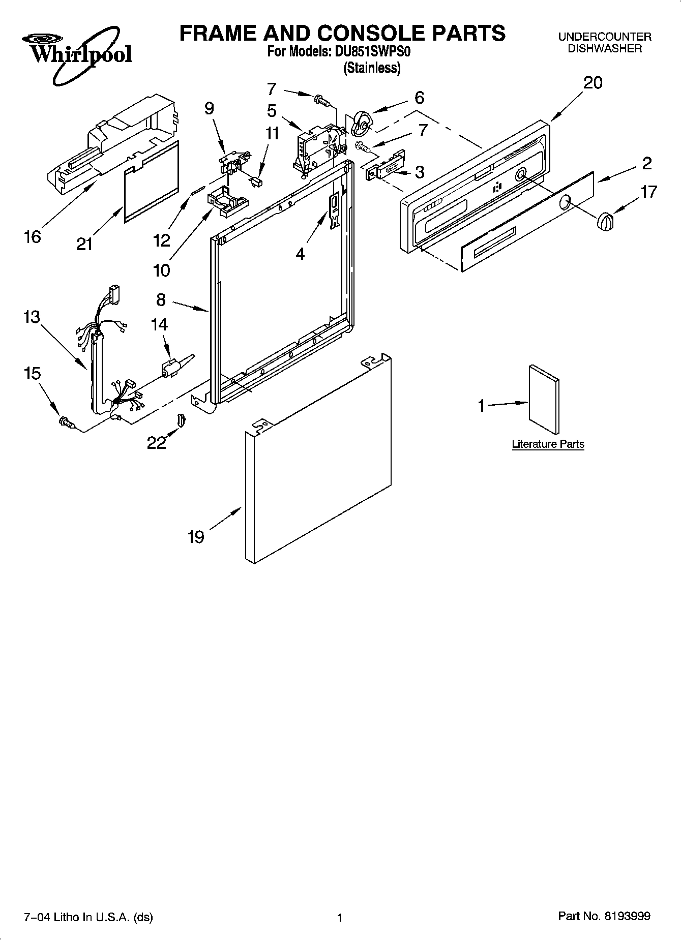 01 - FRAME AND CONSOLE PARTS