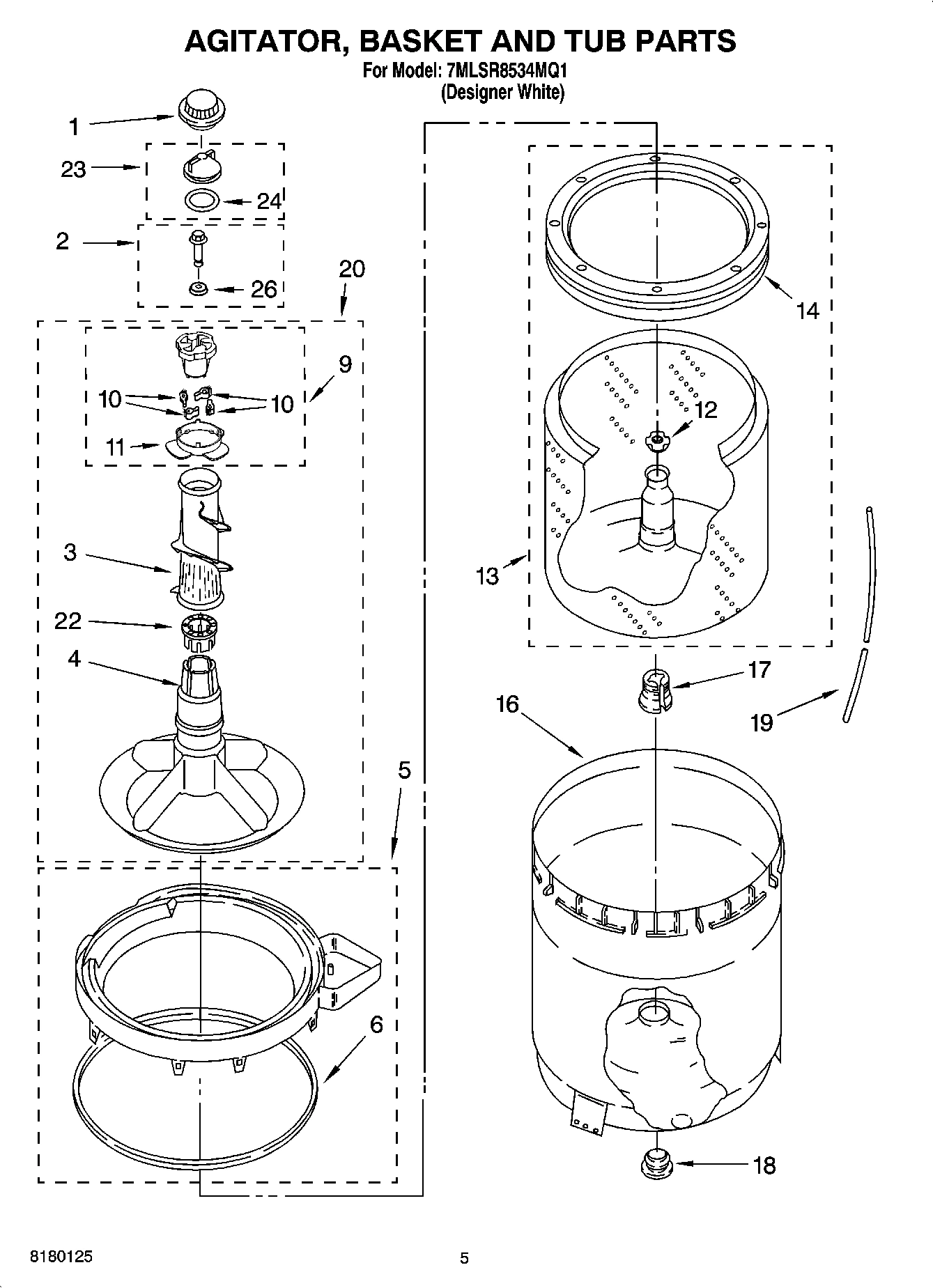 03 - AGITATOR, BASKET AND TUB PARTS