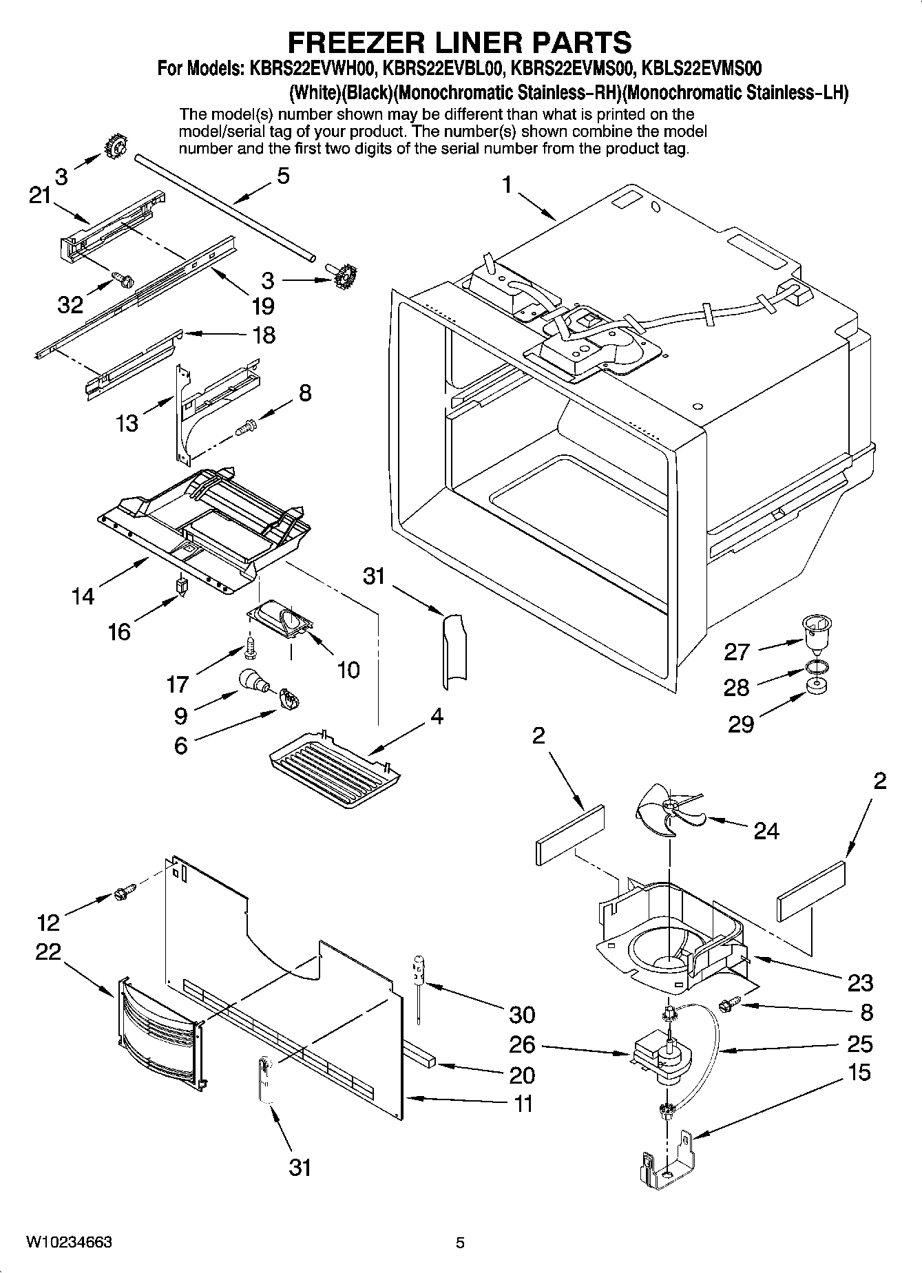03 - FREEZER LINER PARTS