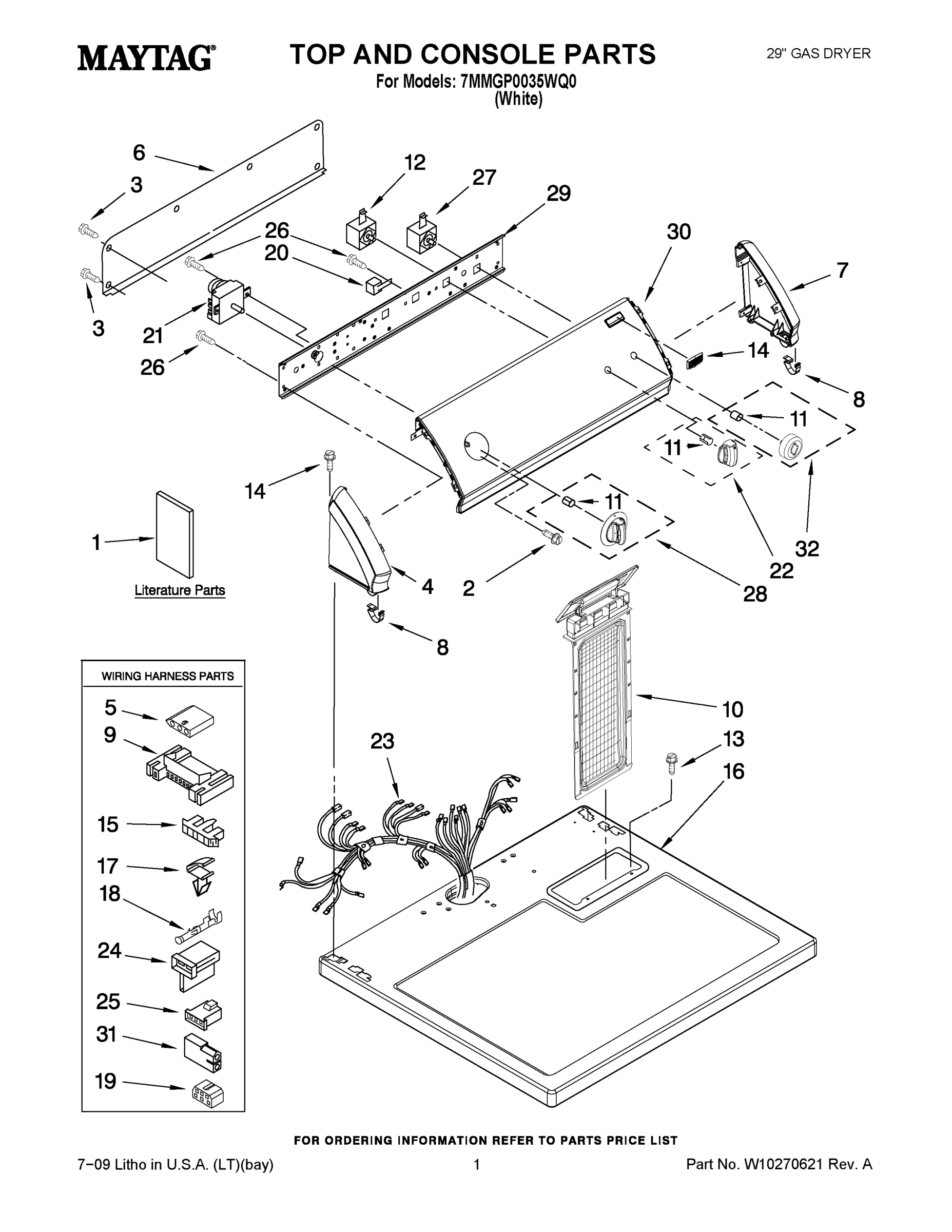 01 - TOP AND CONSOLE PARTS