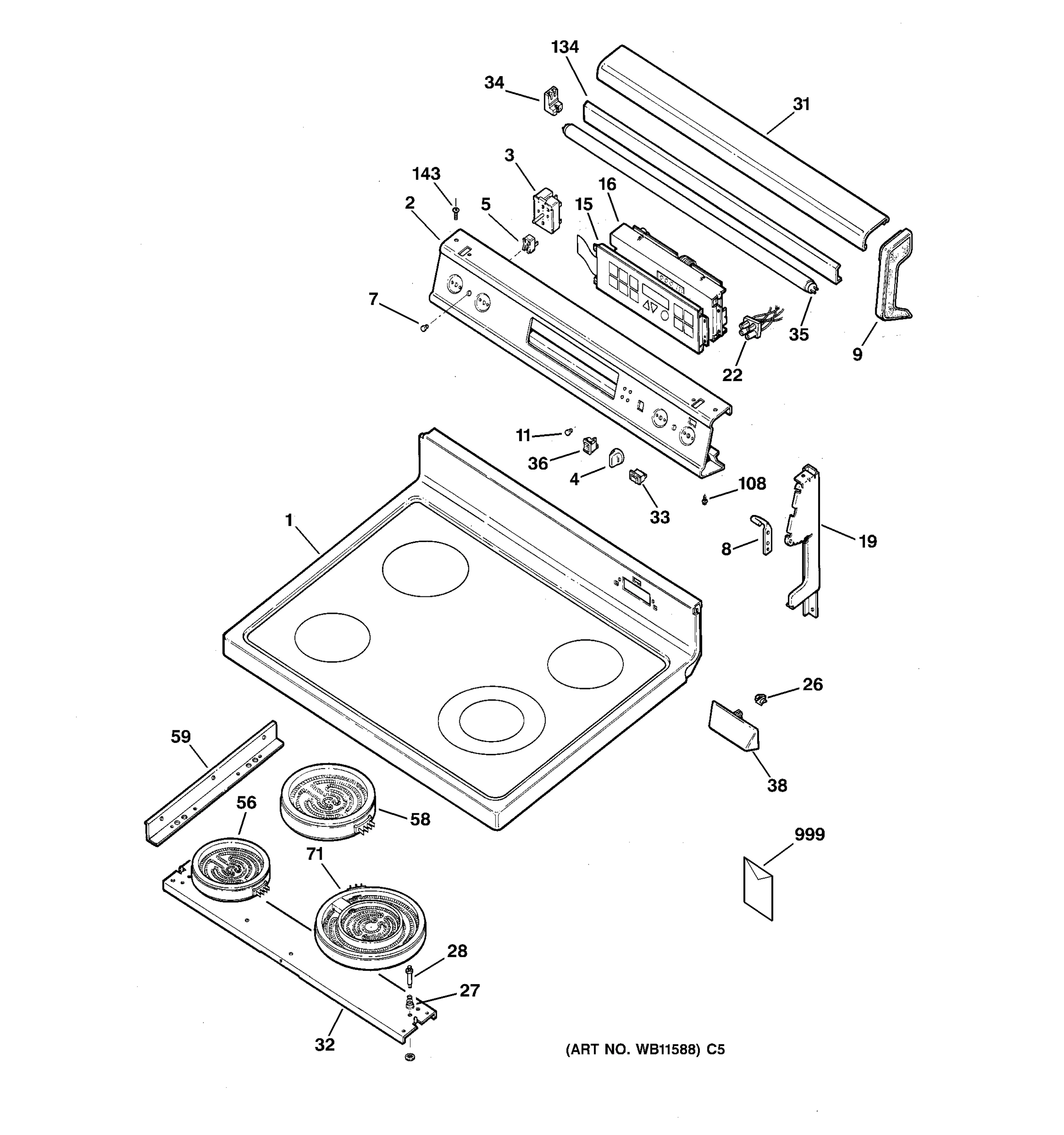 CONTROL PANEL & COOKTOP