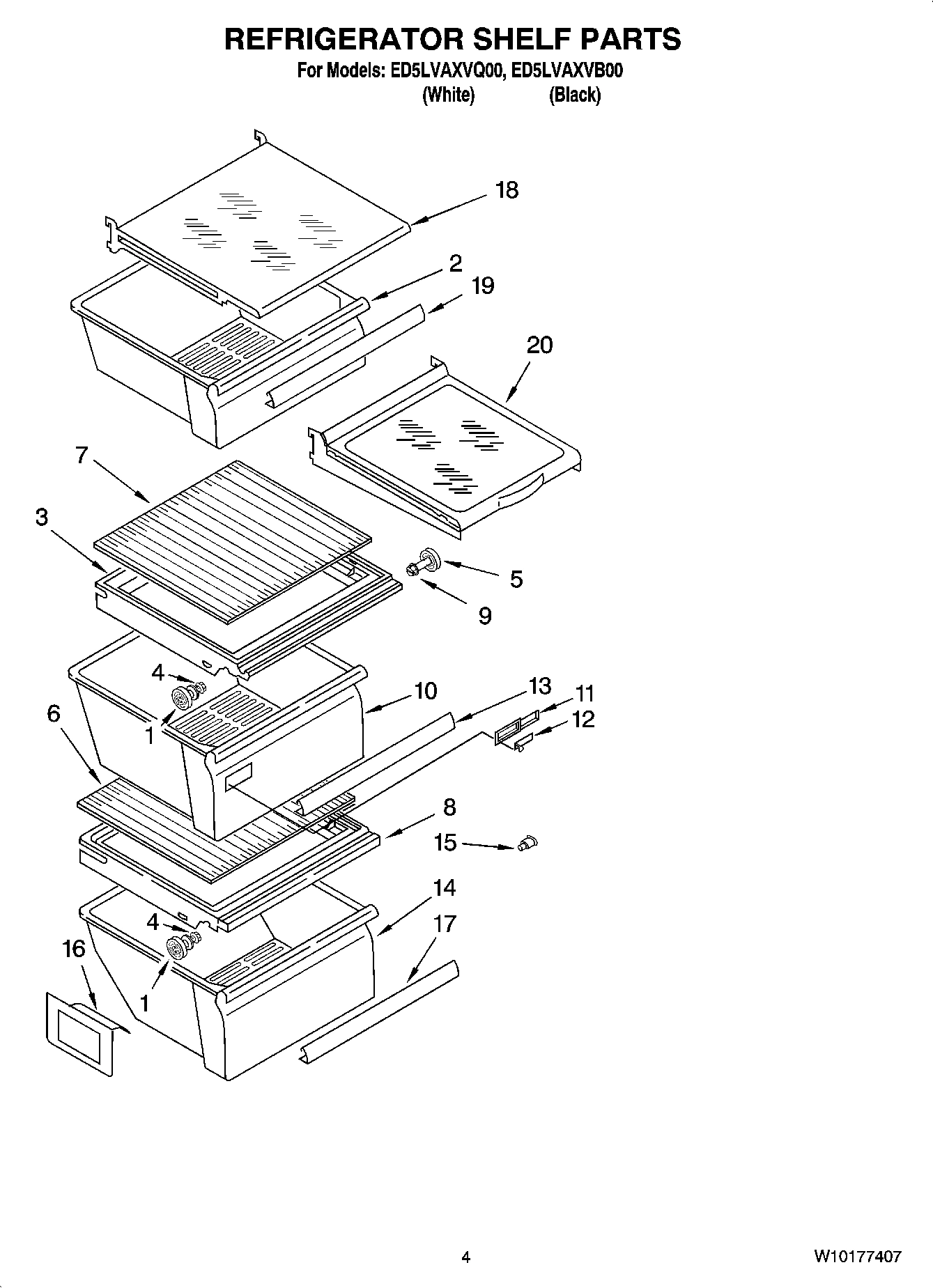 03 - REFRIGERATOR SHELF PARTS