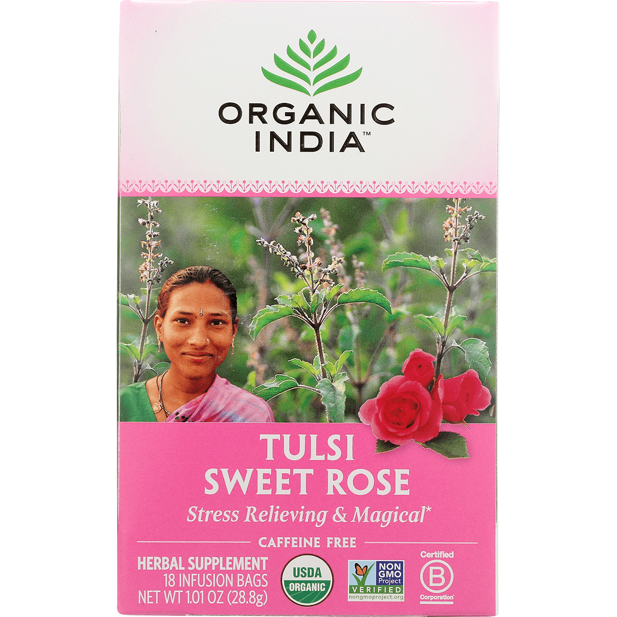 Organic India Tulsi Sweet Rose Tea | 18 Bags