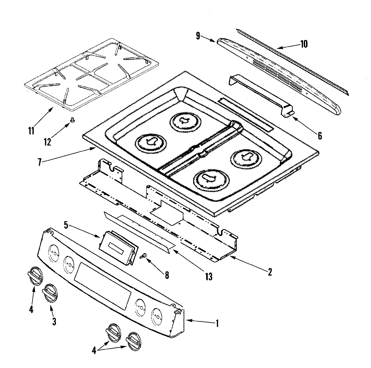 02 - CONTROL PANEL/TOP ASSEMBLY