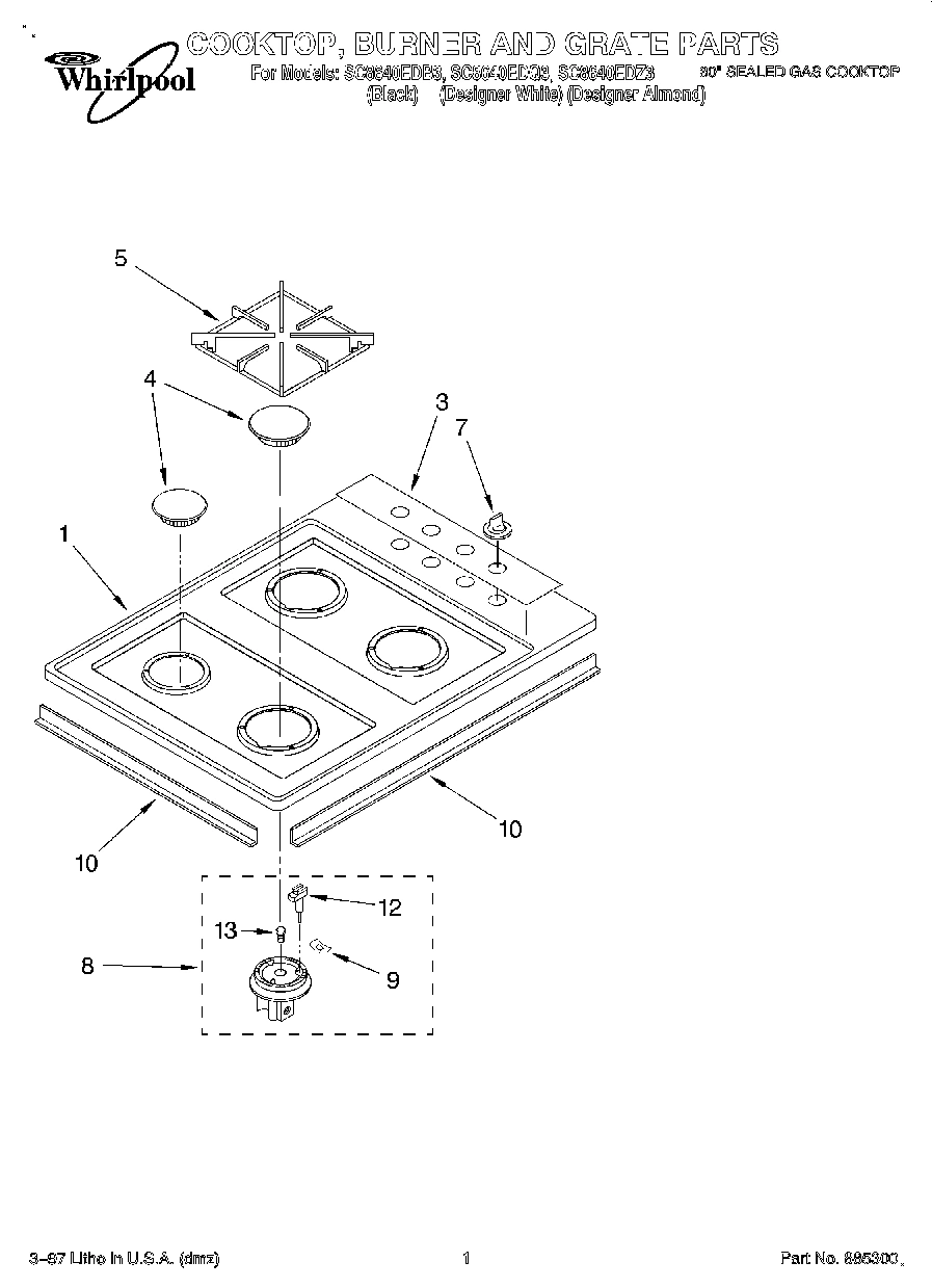 01 - COOKTOP, BURNER AND GRATE