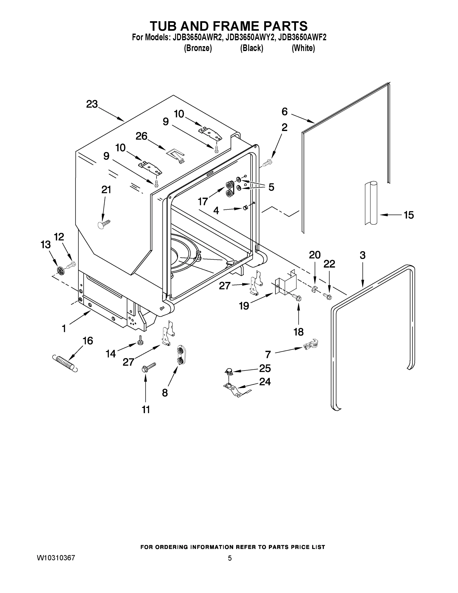 05 - TUB AND FRAME PARTS