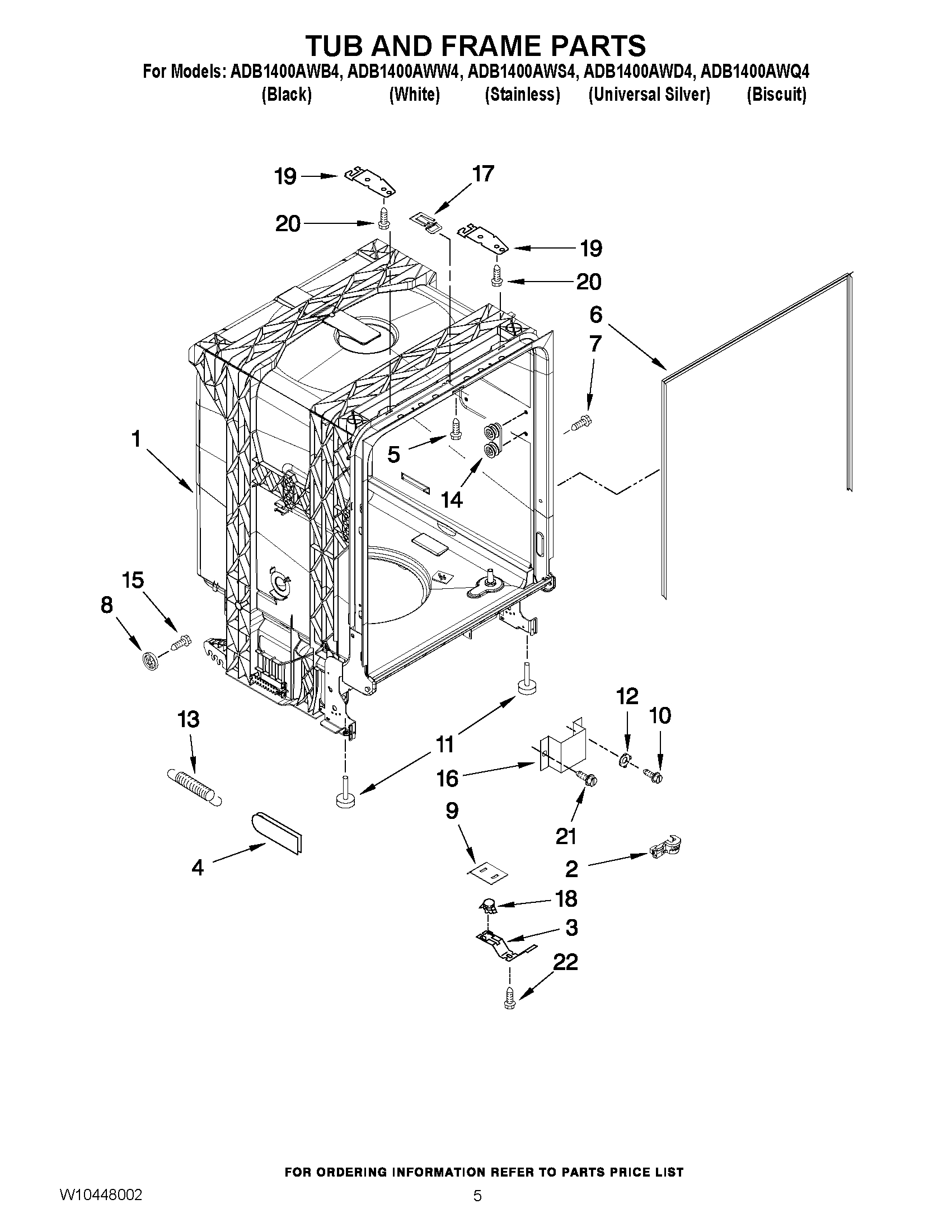 05 - TUB AND FRAME PARTS