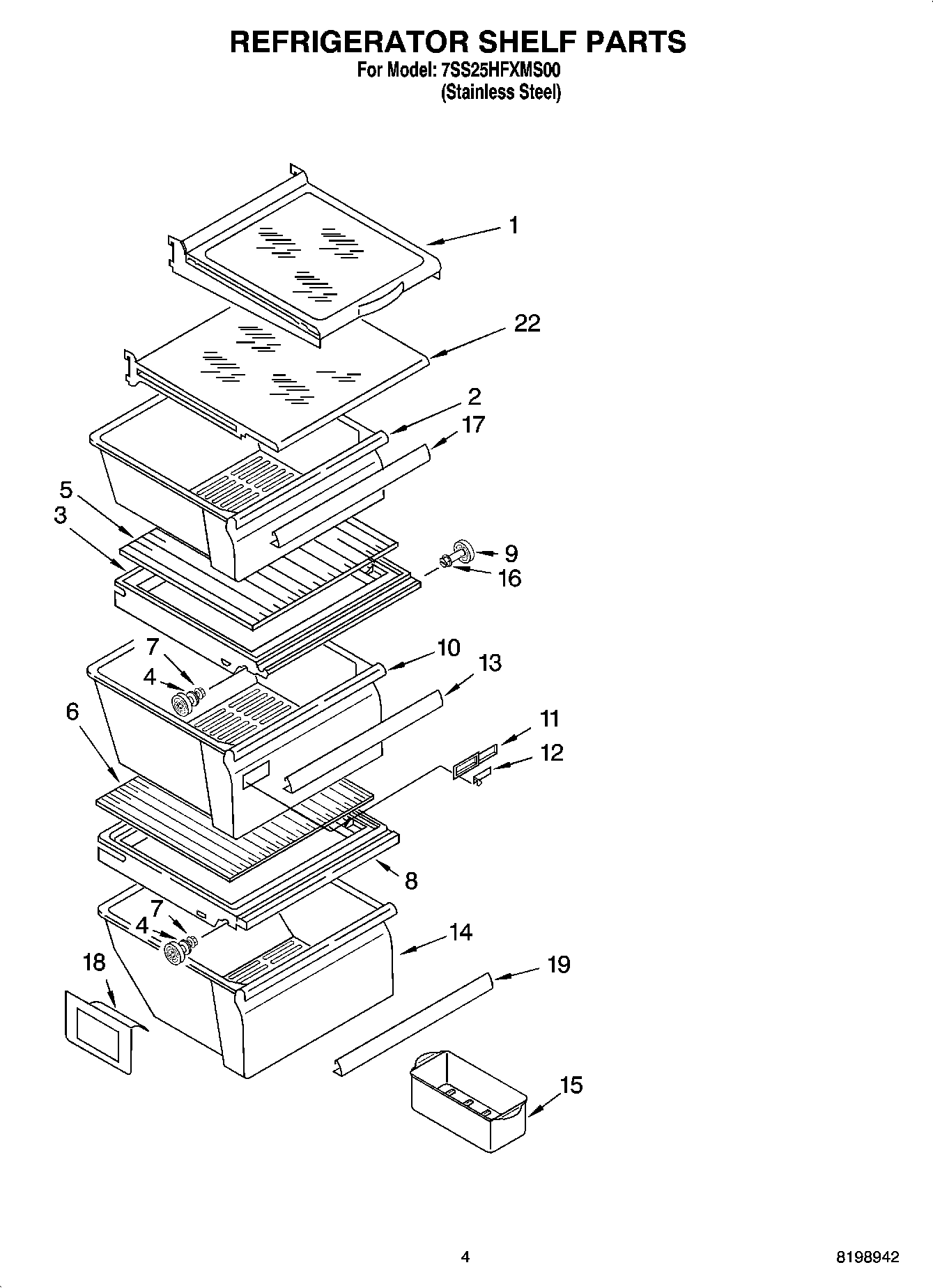 03 - REFRIGERATOR SHELF PARTS
