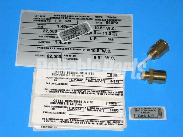 649P3 Speed Queen Alliance Clothes Gas Dryer Propane Conversion