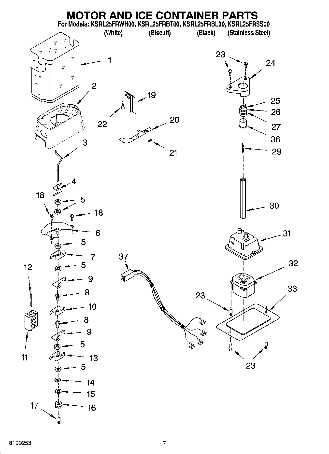 05 - MOTOR AND ICE CONTAINER PARTS