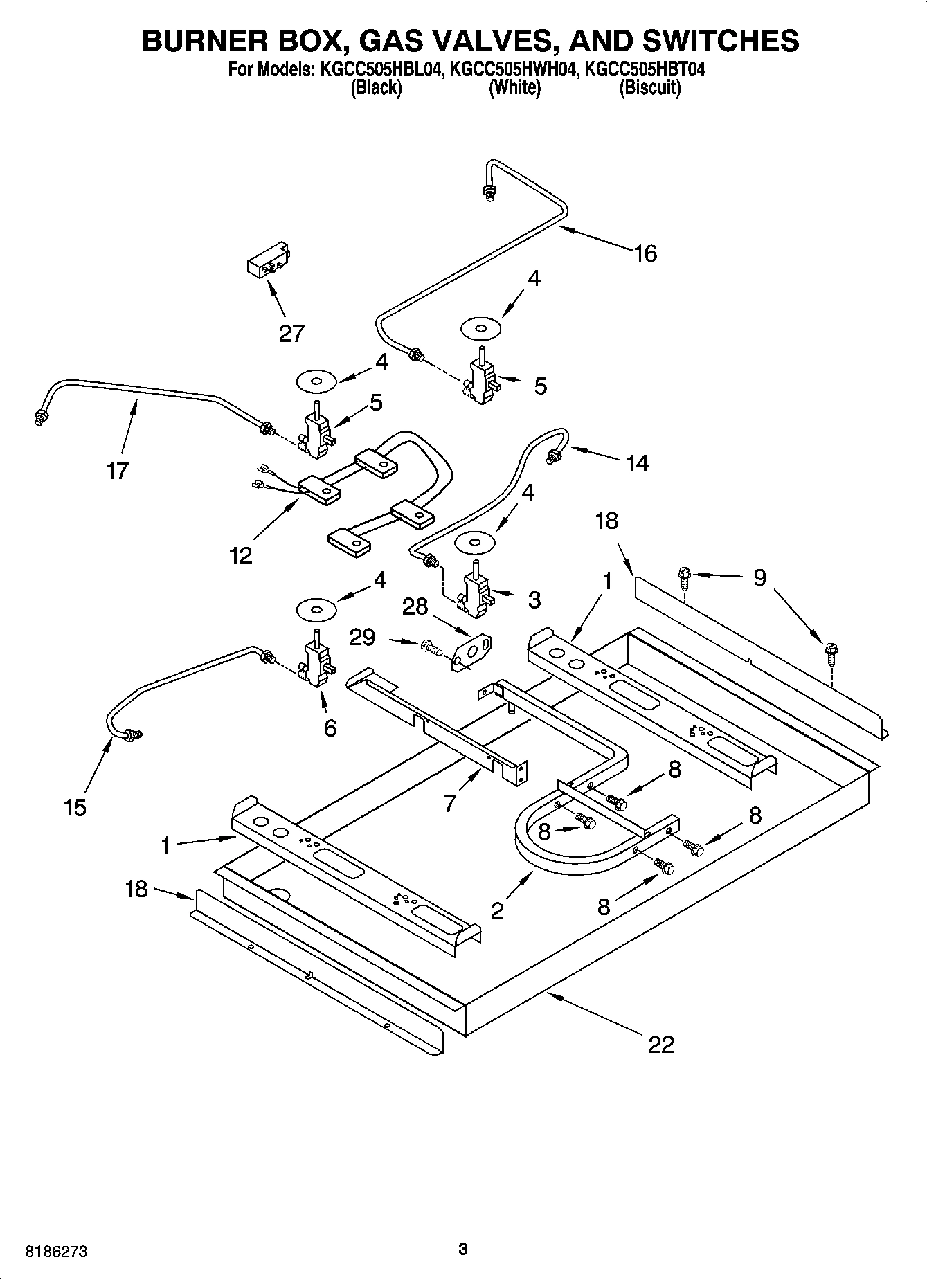 02 - BURNER BOX, GAS VALVES, AND SWITCHES, OPTIONAL PARTS
