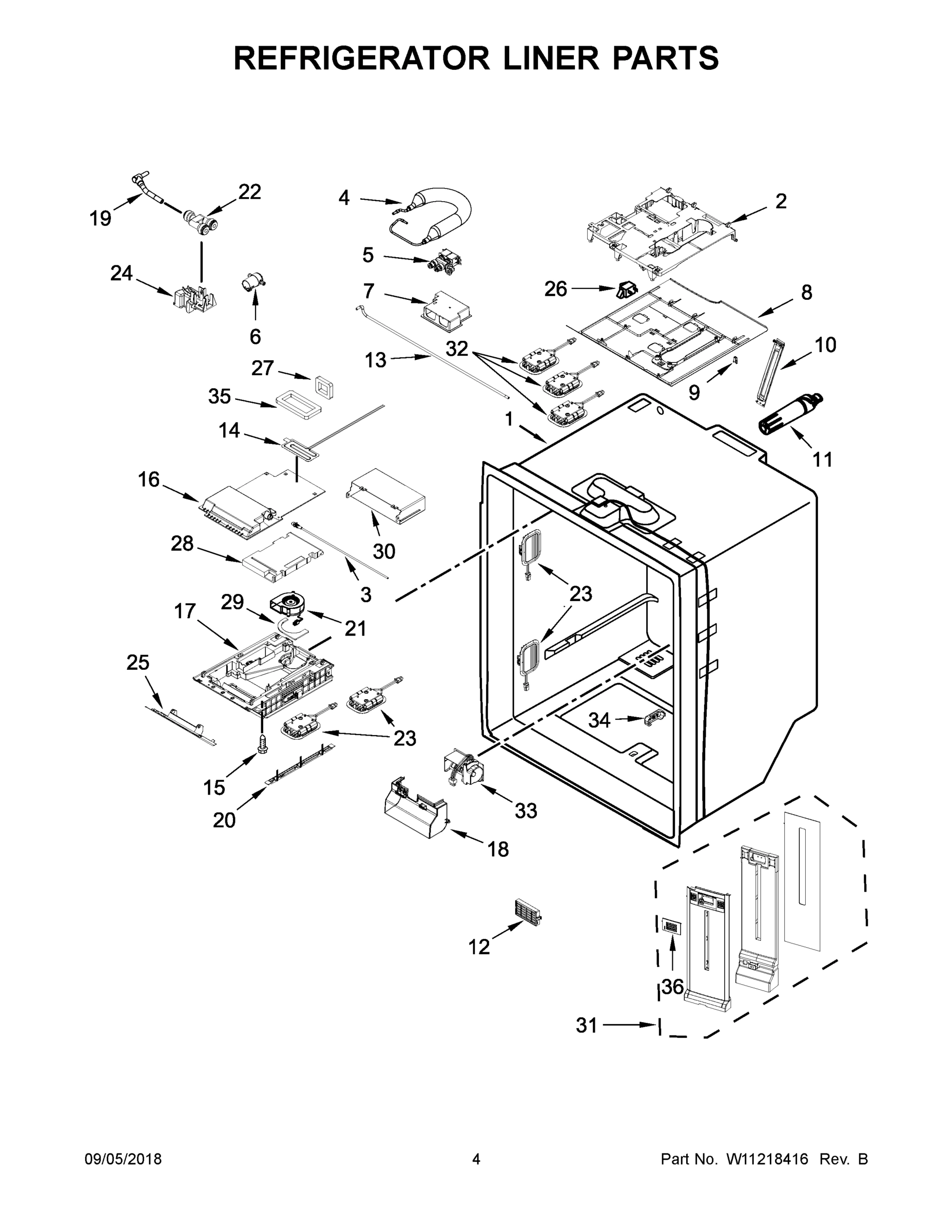 03 - REFRIGERATOR LINER PARTS