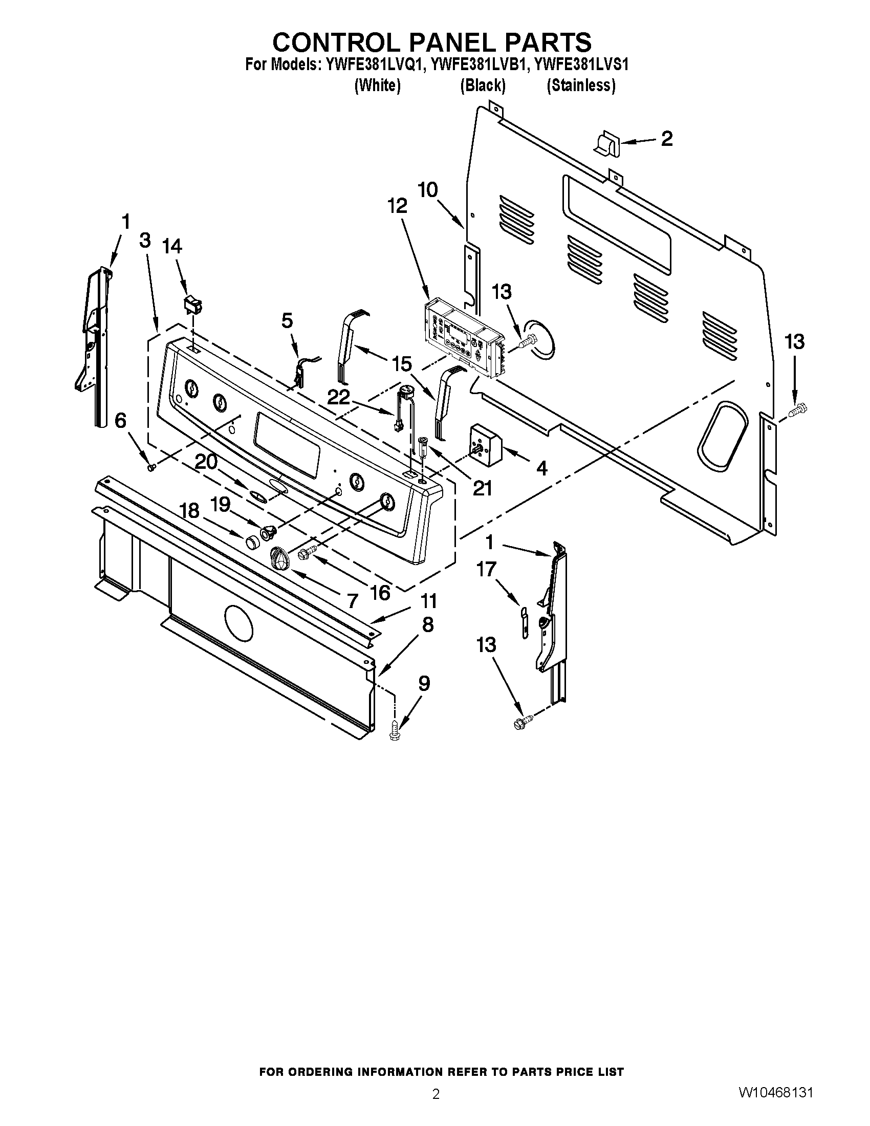 02 - CONTROL PANEL PARTS