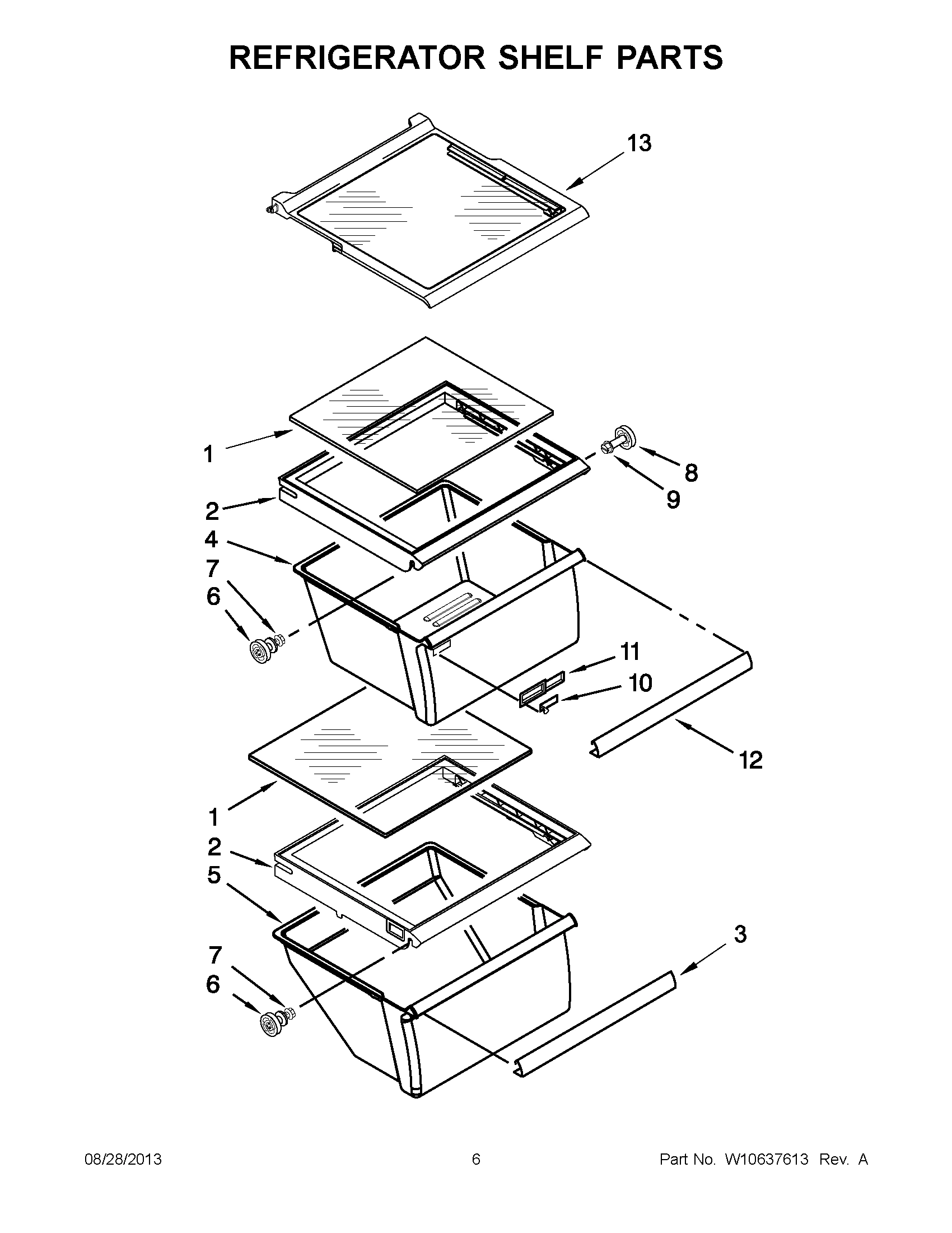 04 - REFRIGERATOR SHELF PARTS