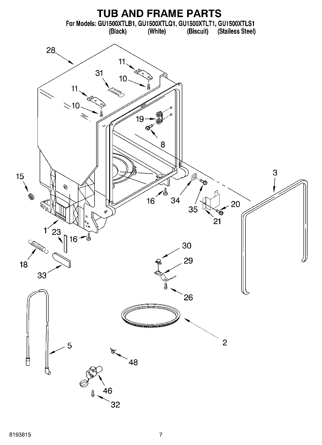 07 - TUB AND FRAME PARTS