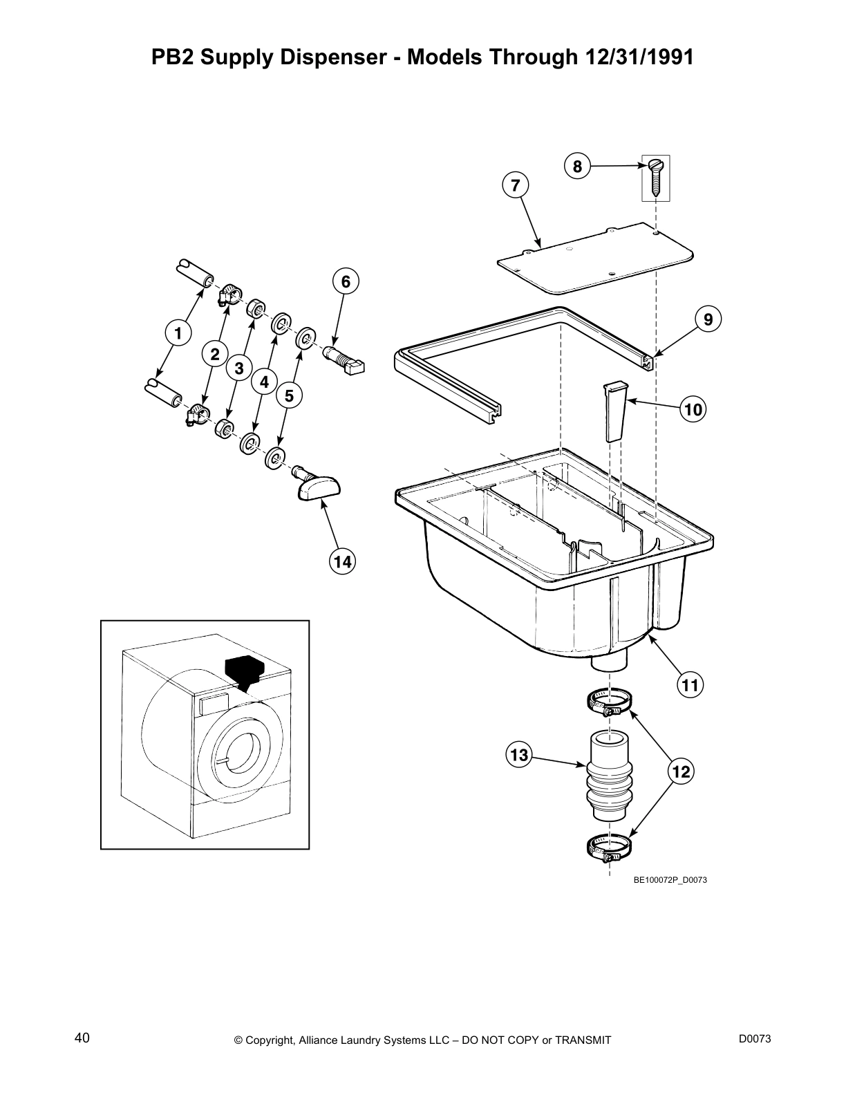 PB2 Supply Dispenser - Models Through 12/31/1991