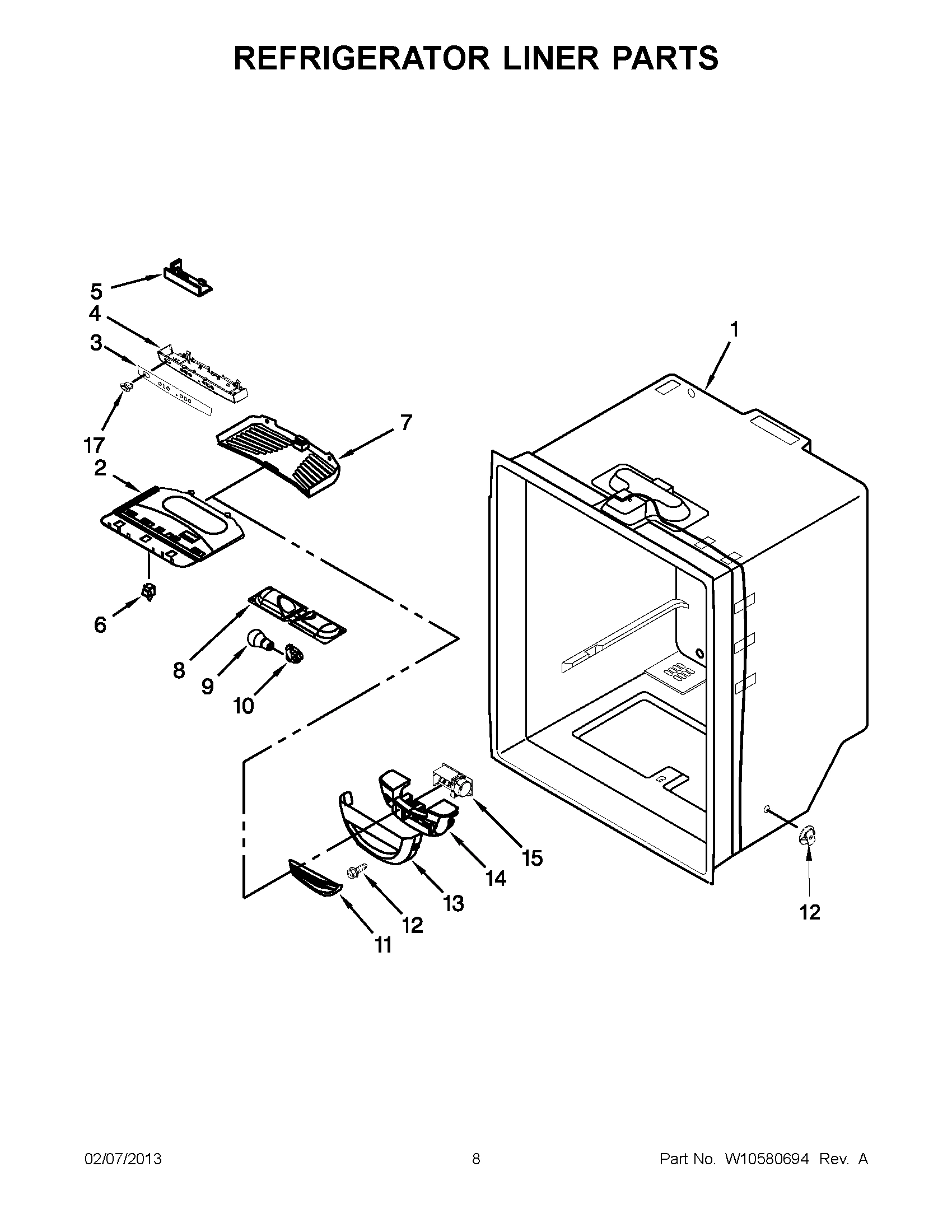 04 - REFRIGERATOR LINER PARTS