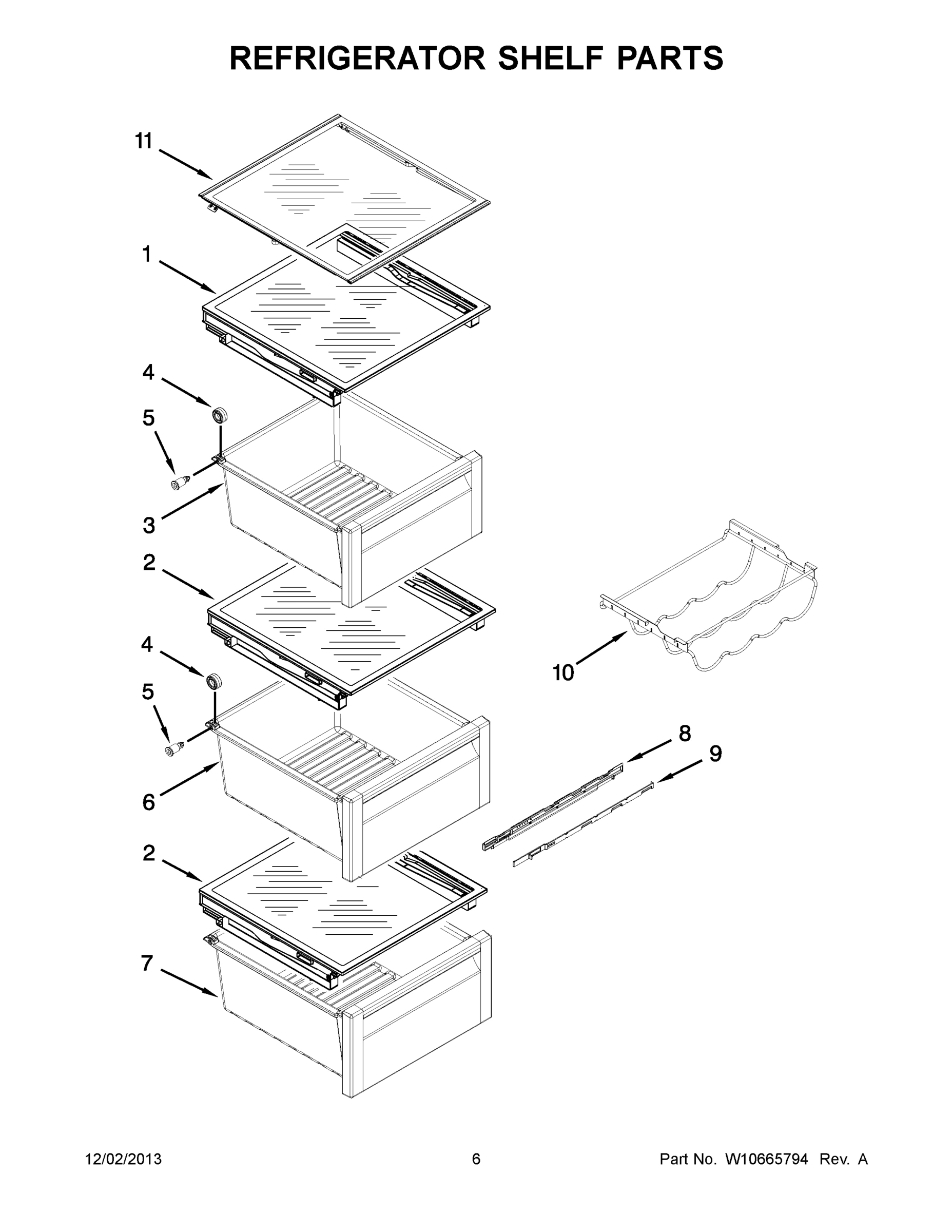 04 - REFRIGERATOR SHELF PARTS