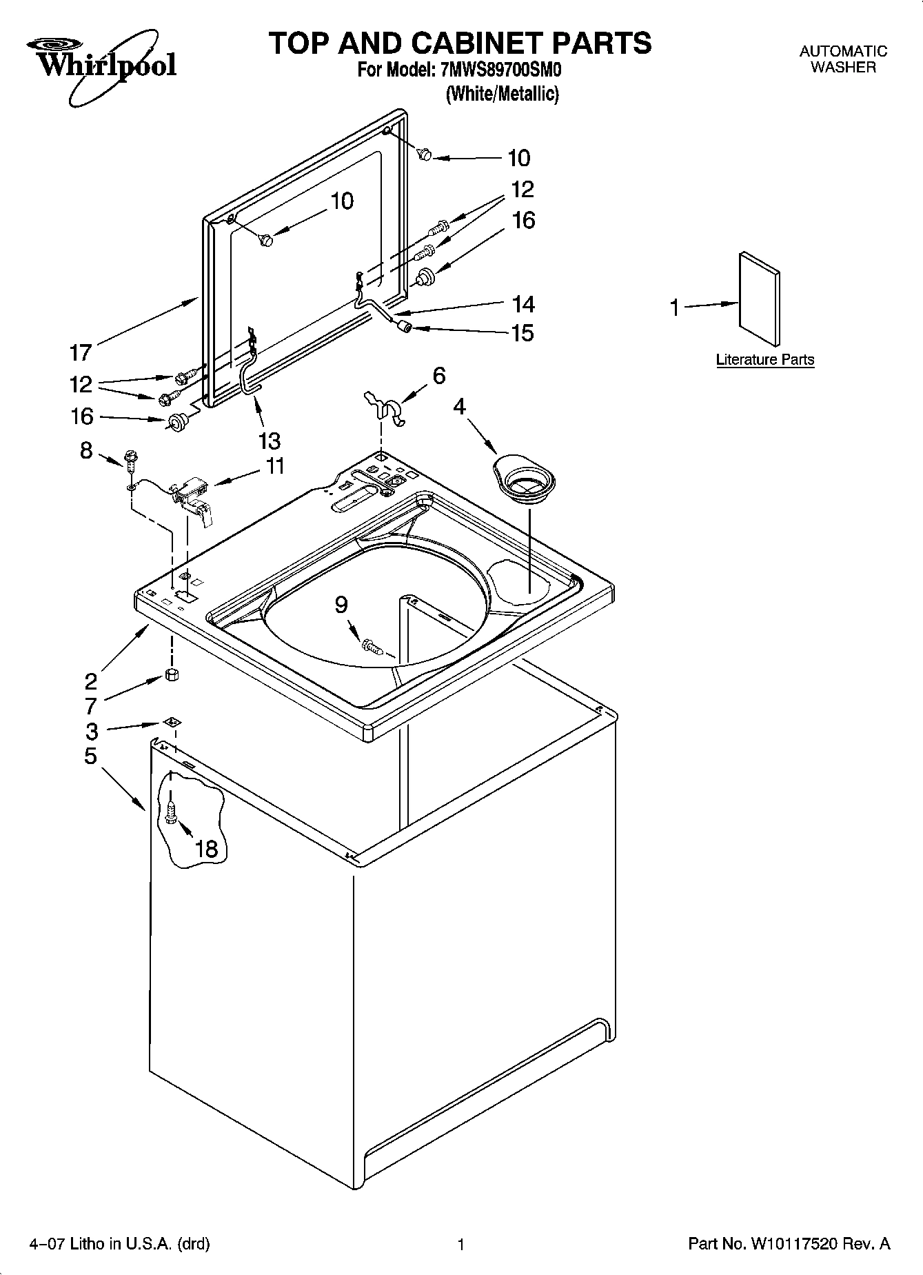 01 - TOP AND CABINET PARTS