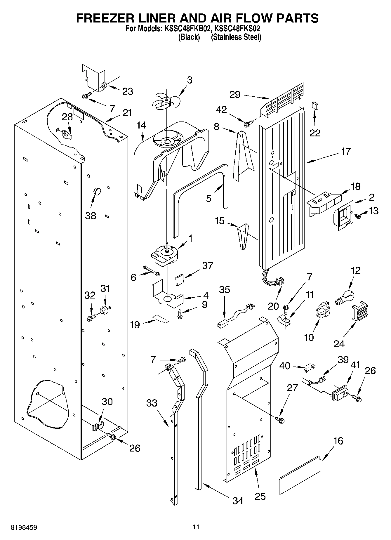 08 - FREEZER LINER AND AIR FLOW PARTS