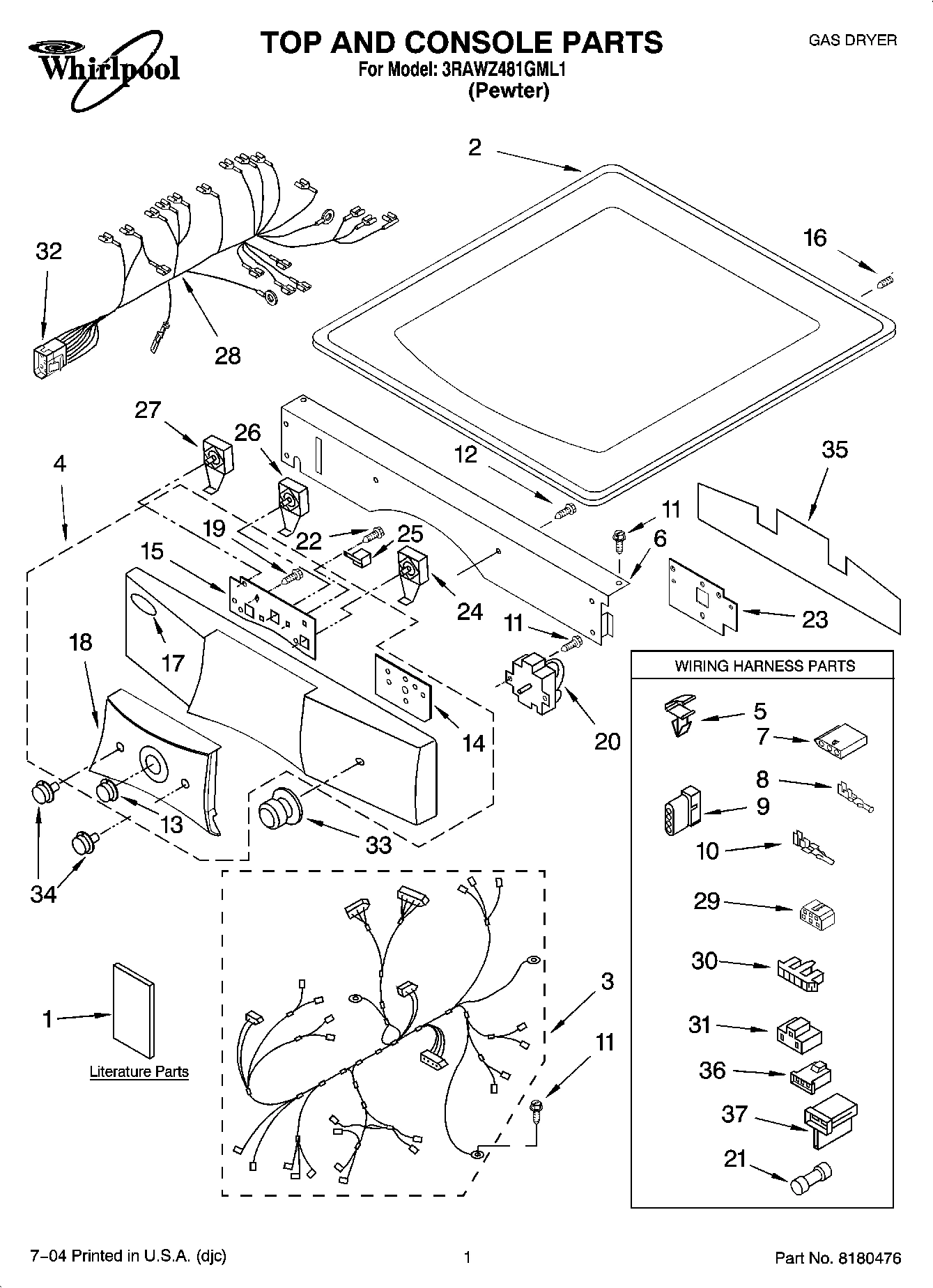 01 - TOP AND CONSOLE PARTS