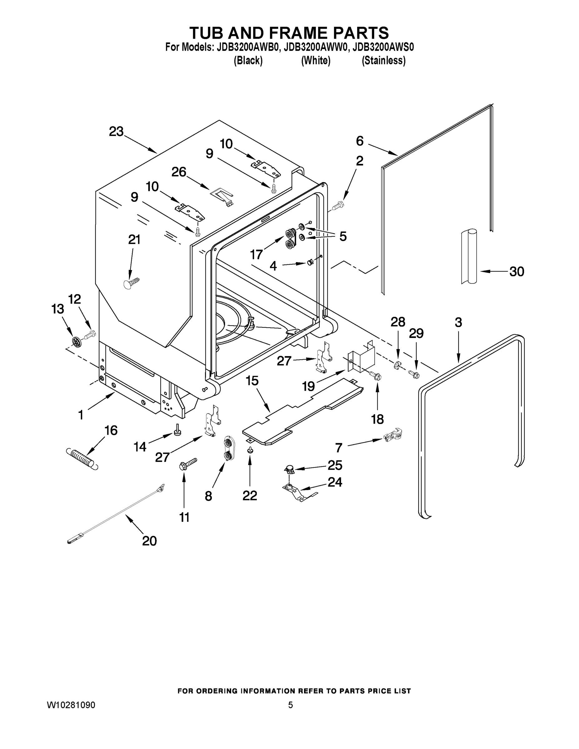 05 - TUB AND FRAME PARTS