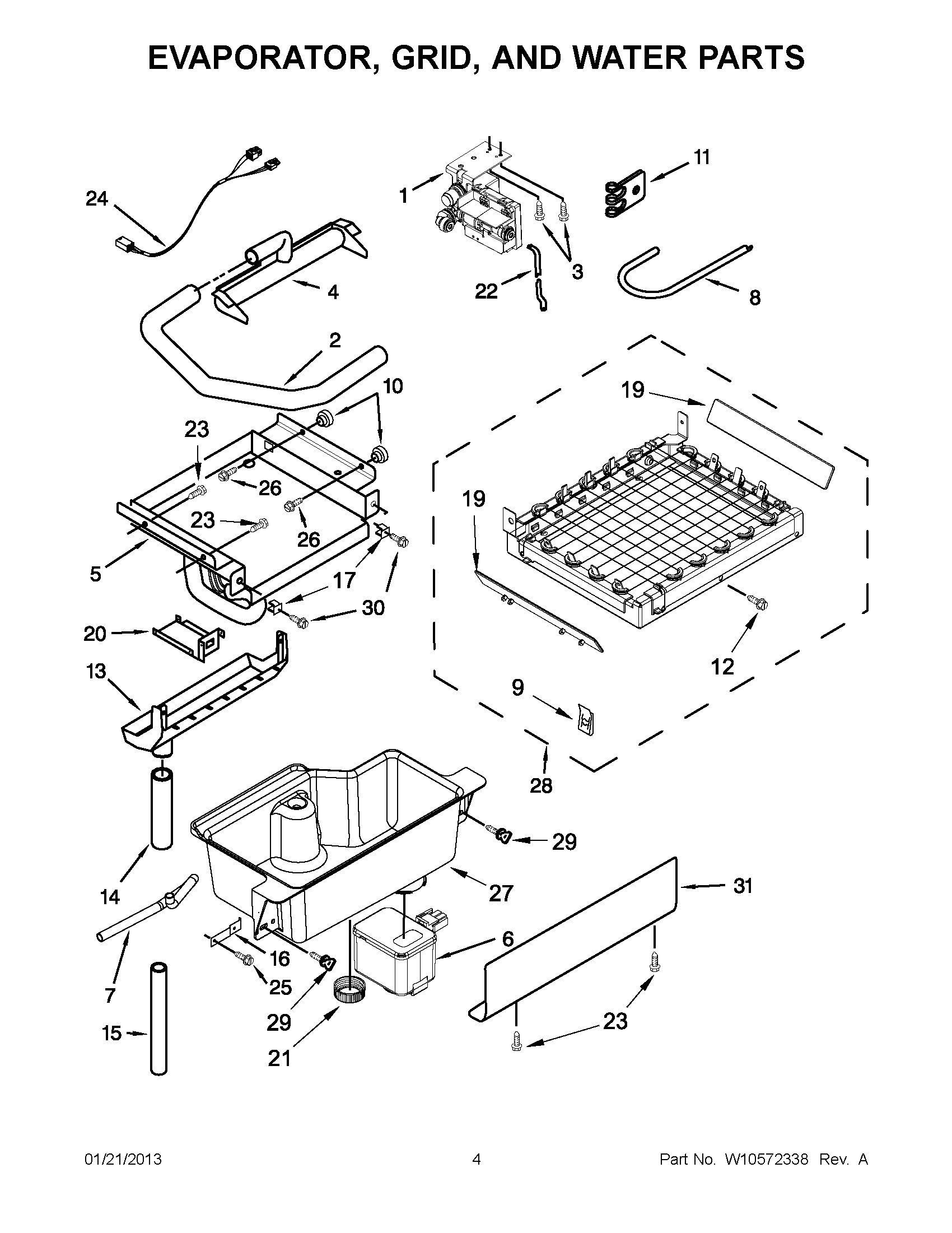 02 - EVAPORATOR, GRID, AND WATER PARTS