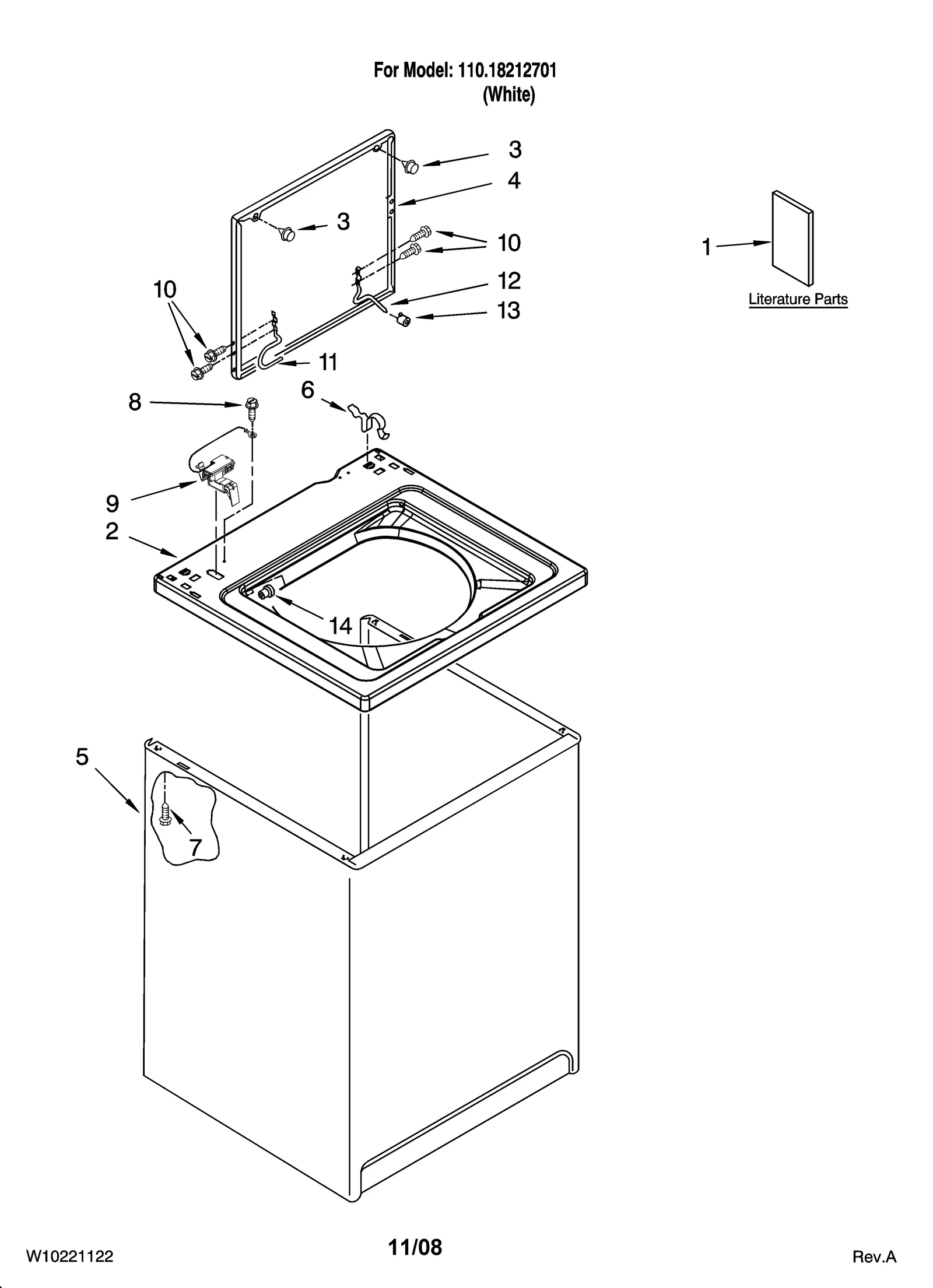 TOP AND CABINET PARTS