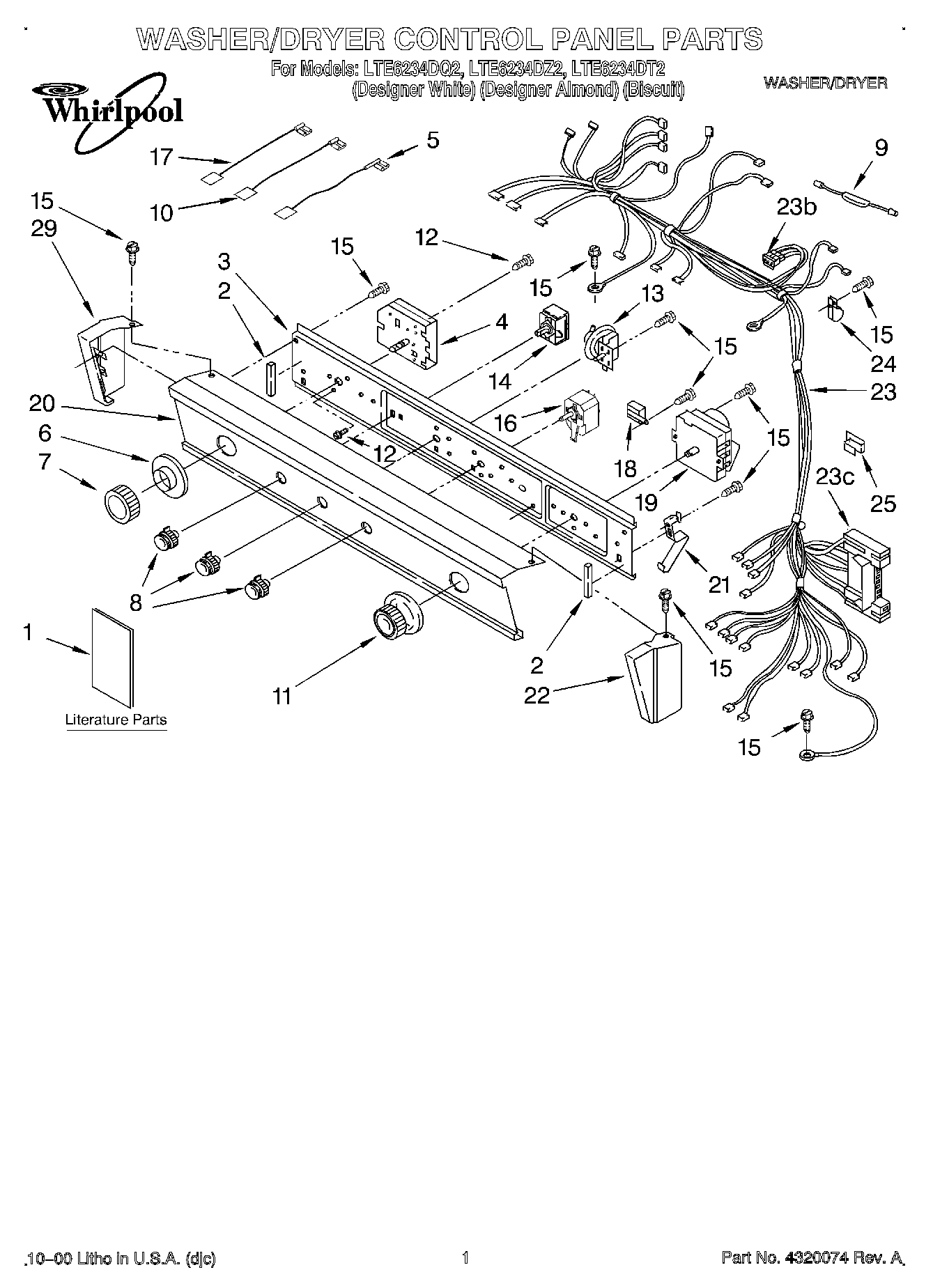 01 - WASHER/DRYER CONTROL PANEL, LITERAT