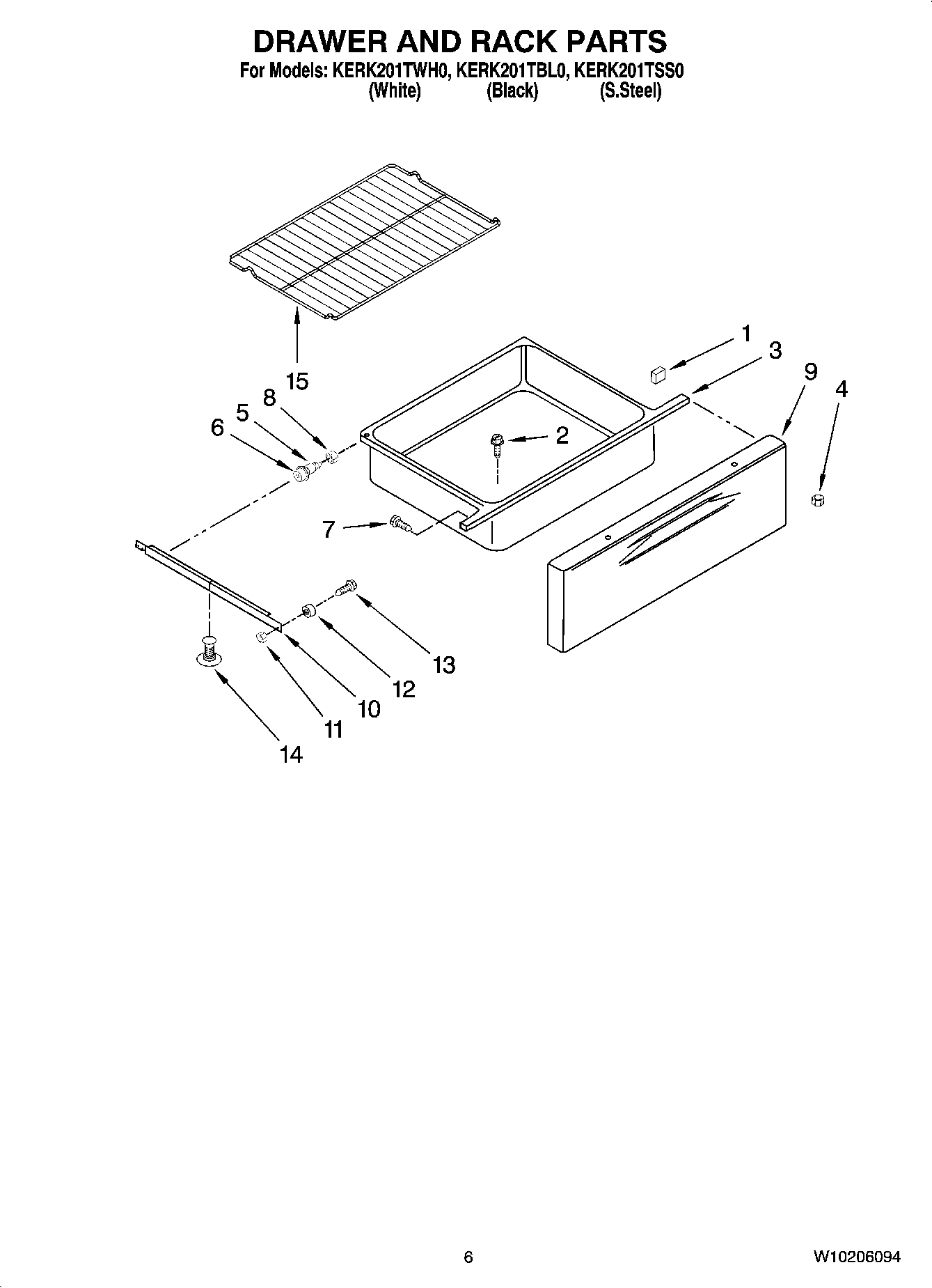 05 - DRAWER AND RACK PARTS, OPTIONAL PARTS (NOT INCLUDED)