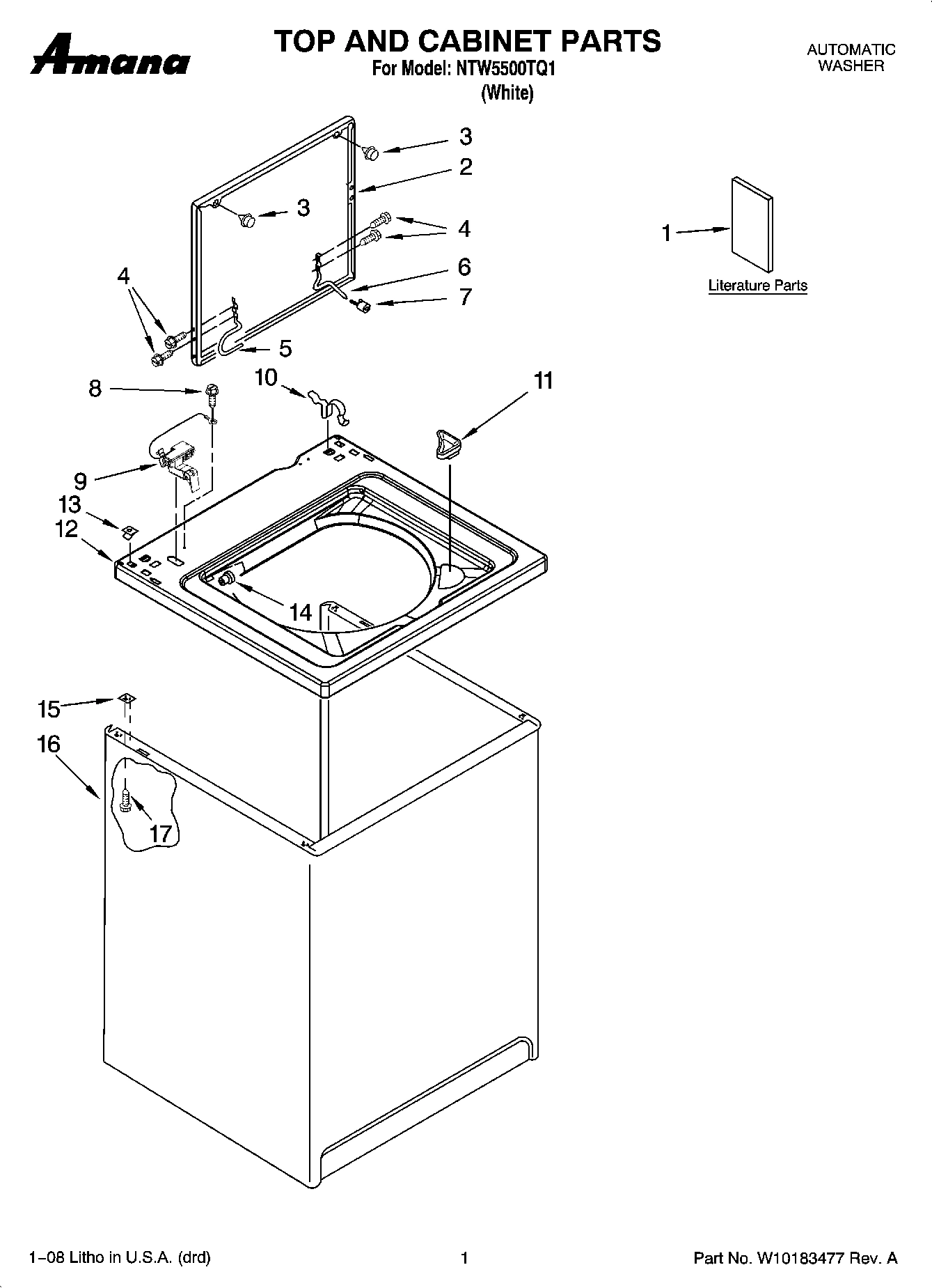 01 - TOP AND CABINET PARTS