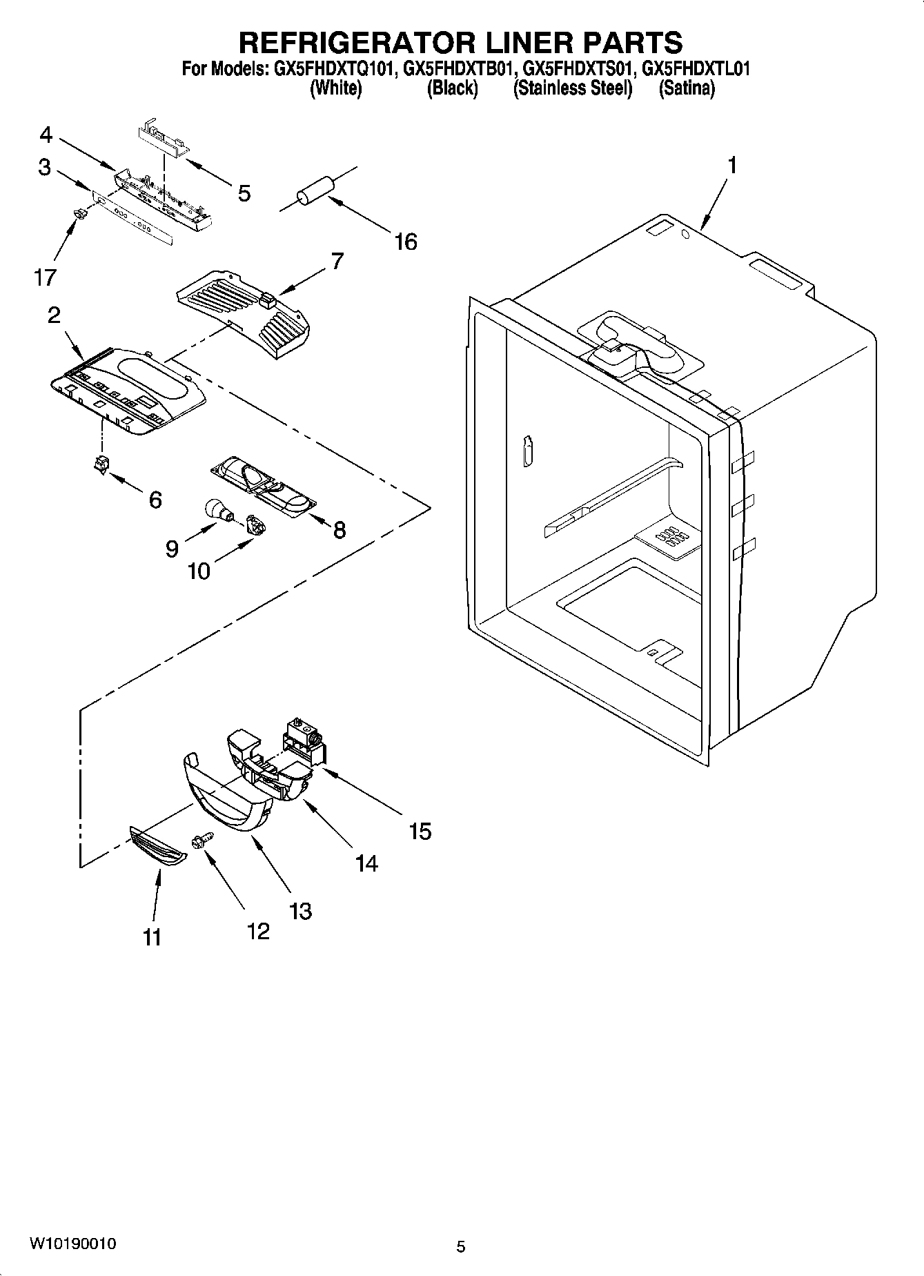 03 - REFRIGERATOR LINER PARTS