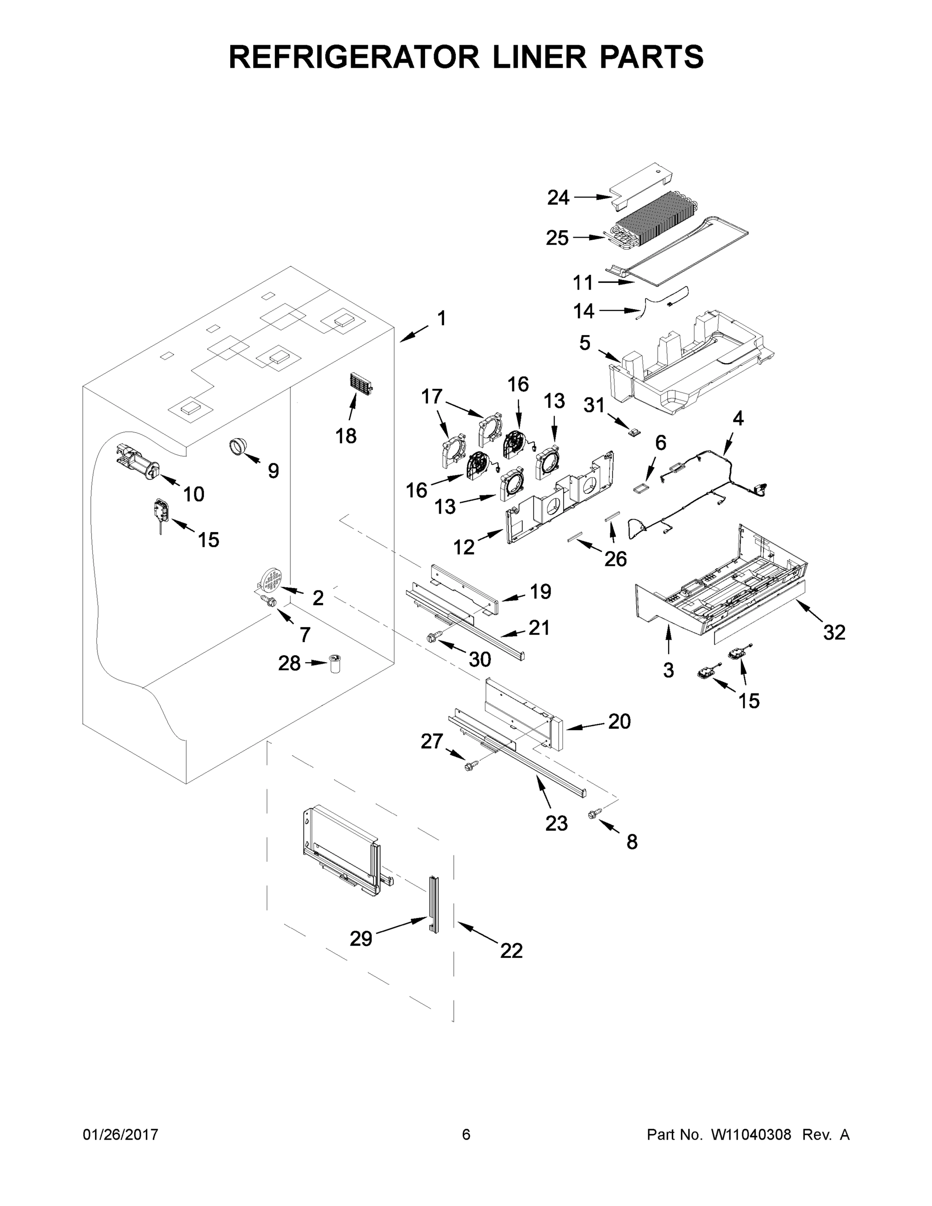 04 - REFRIGERATOR LINER PARTS